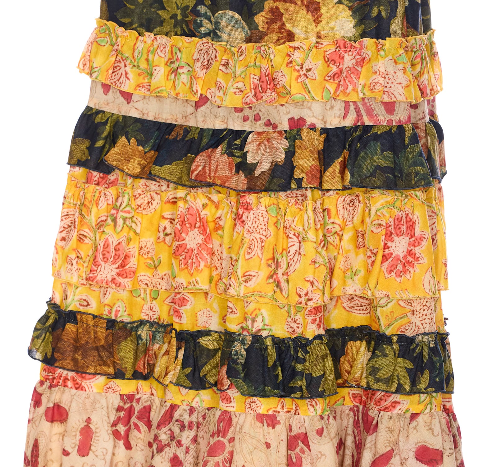 Valentino Multicolor Apres Lhiver Tiered Skirt In Multi