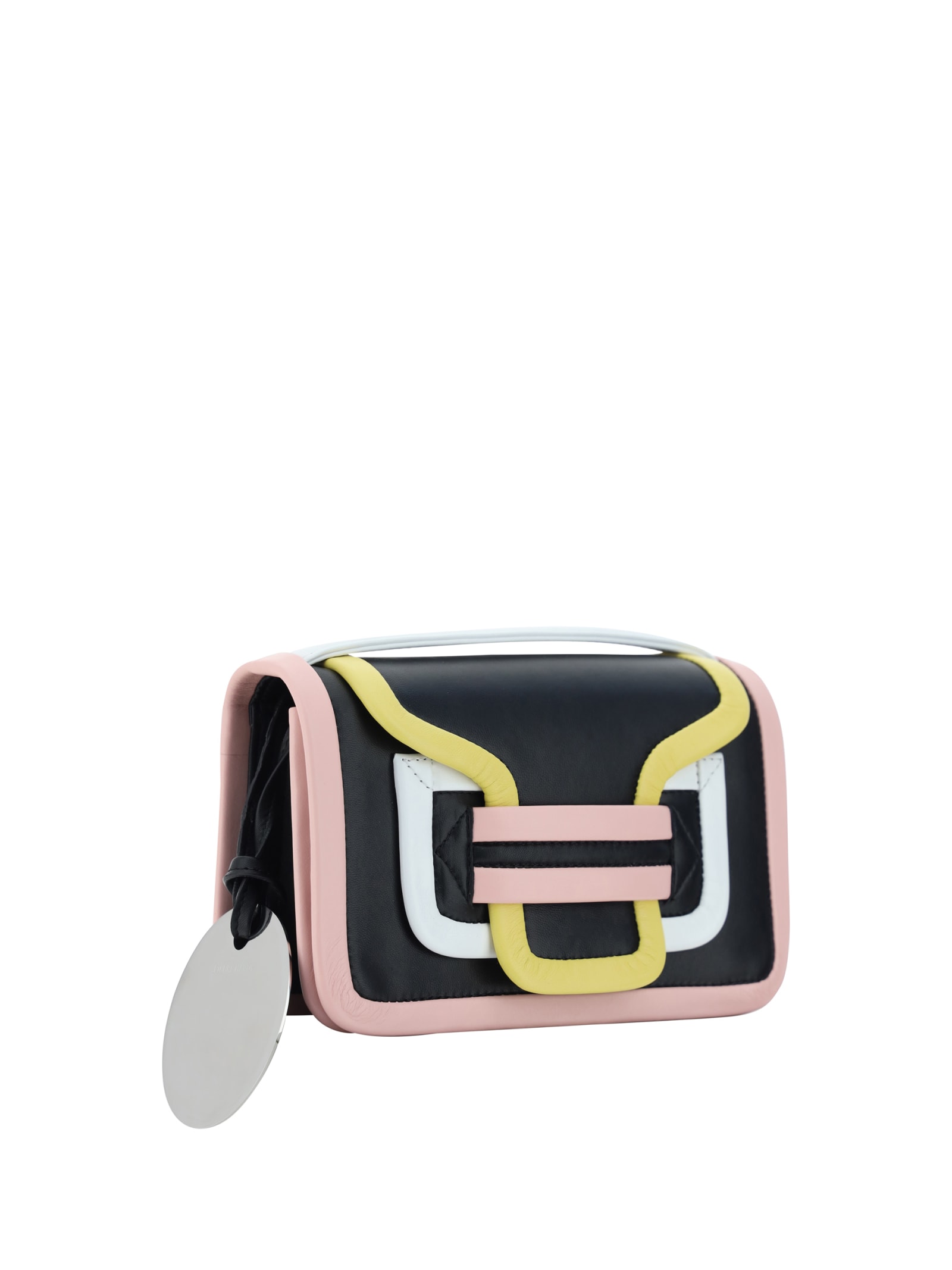 Shop Pierre Hardy Alpha Handbag In Black/pink/yellow