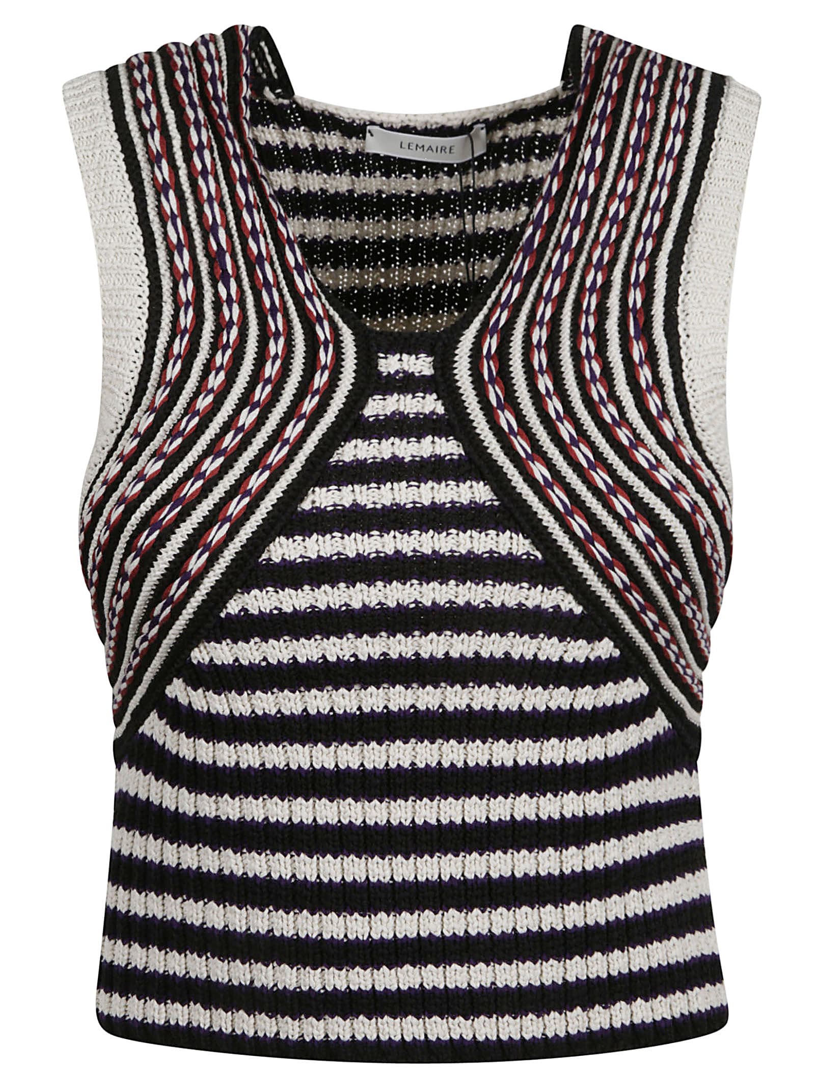 Striped Knitted Sleeveless Sweater