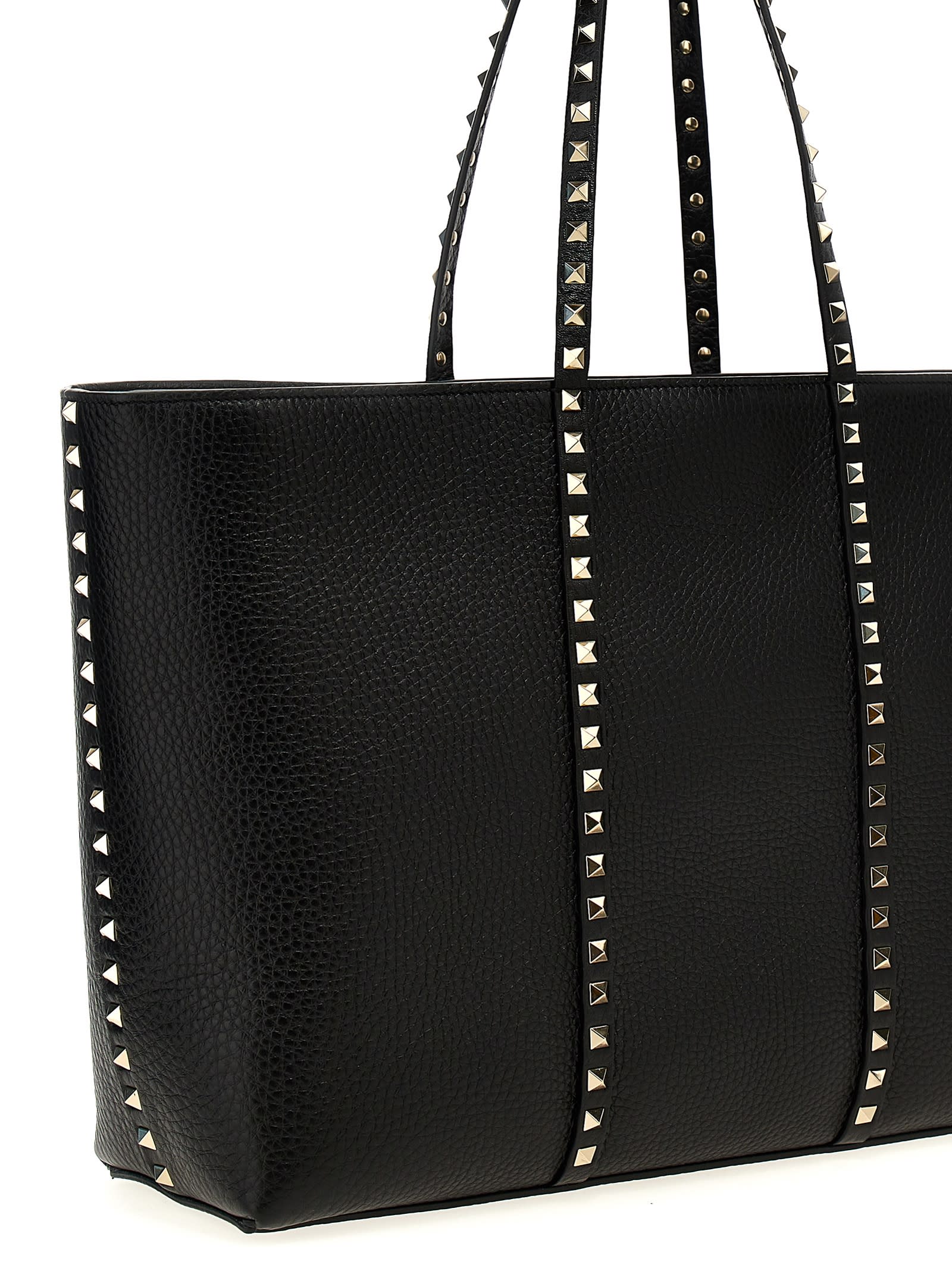 Shop Valentino Garavani Tote Rockstud Shopping Bag In Black