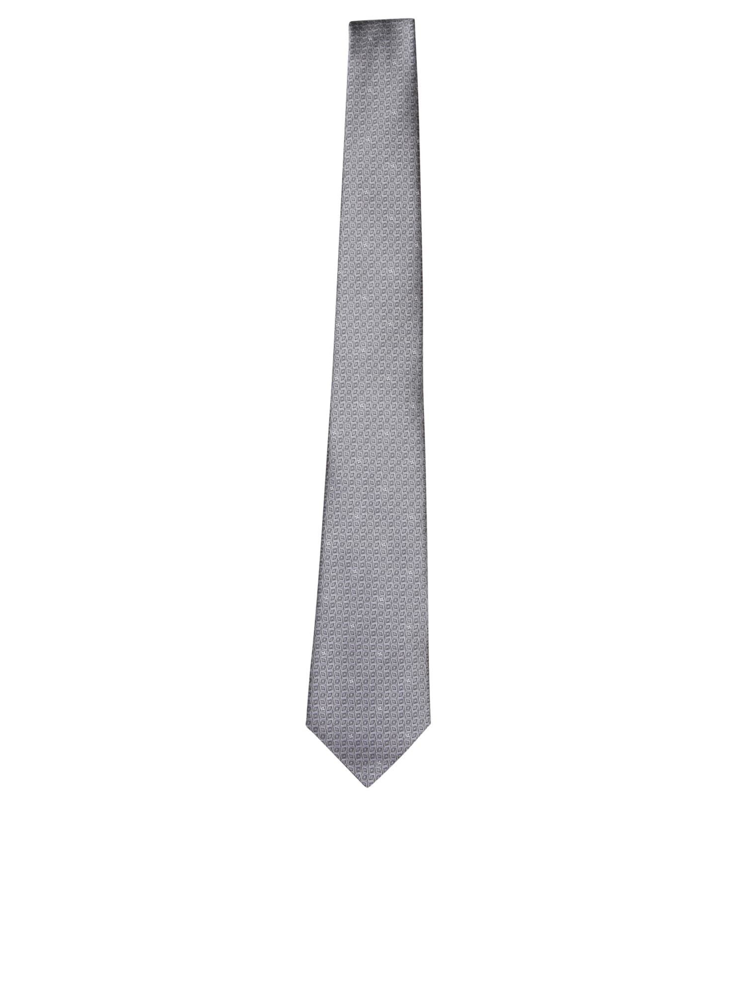 Patterned Grey Silk Tie