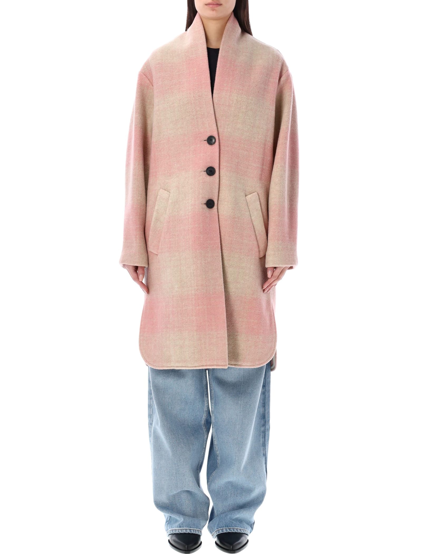 Shop Marant Etoile Gabriel Coat In Light Pink