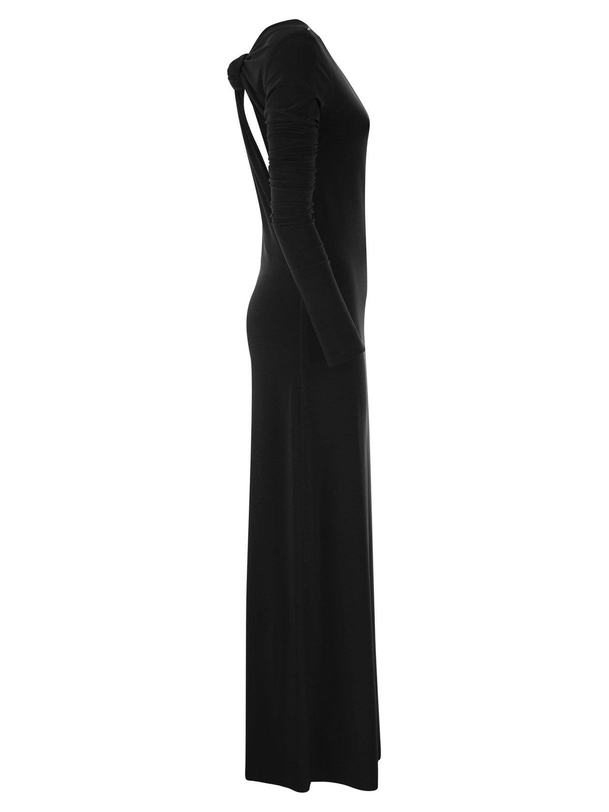 Shop Sportmax Asymmetrical One-shoulder Dress In Black