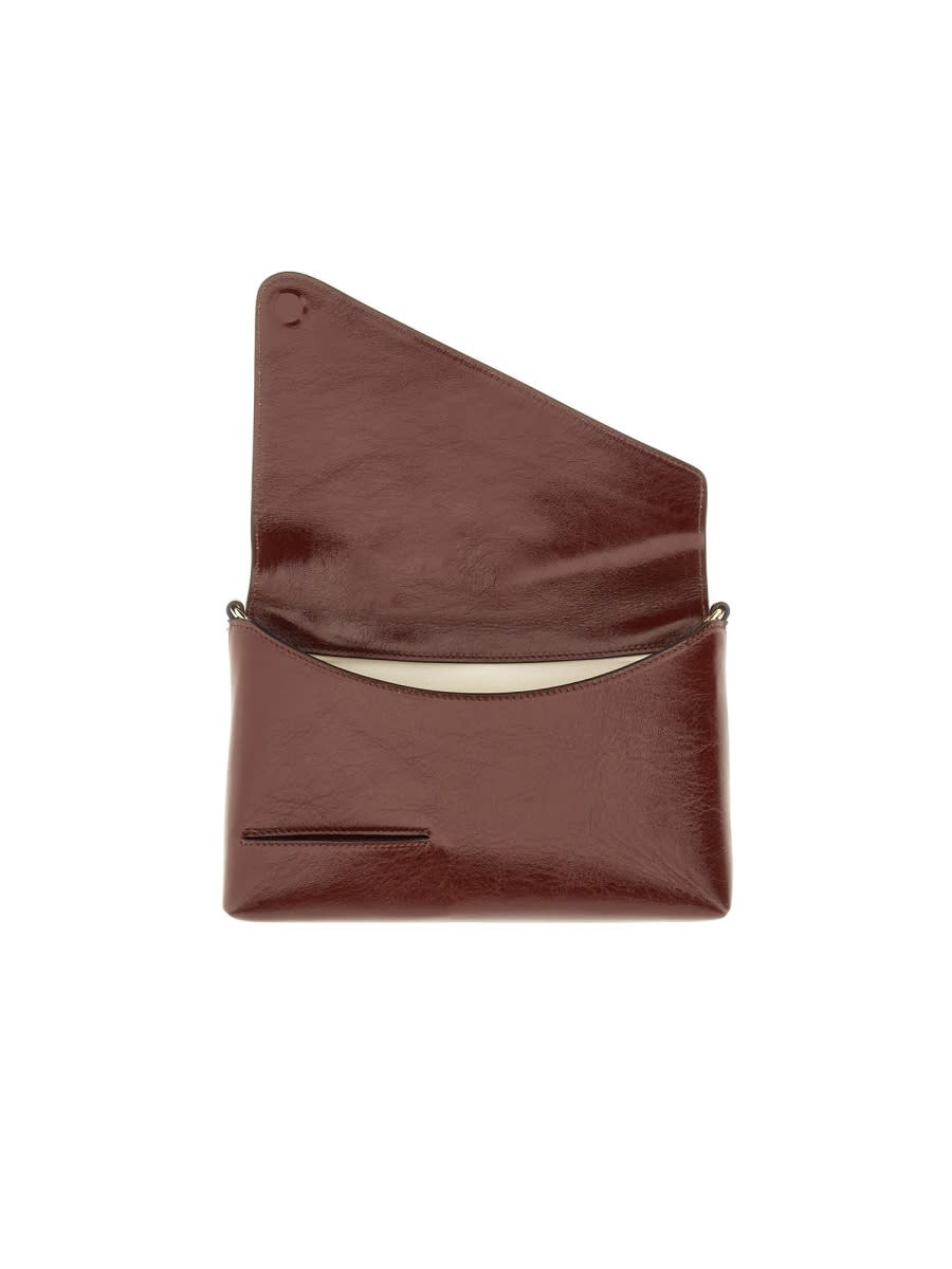 Shop Wandler Leather Oscar Bag In Bordeaux