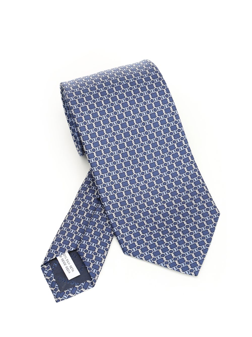 Ferragamo Vara Print Silk Tie Ties And Bow Ties Blue In Blue