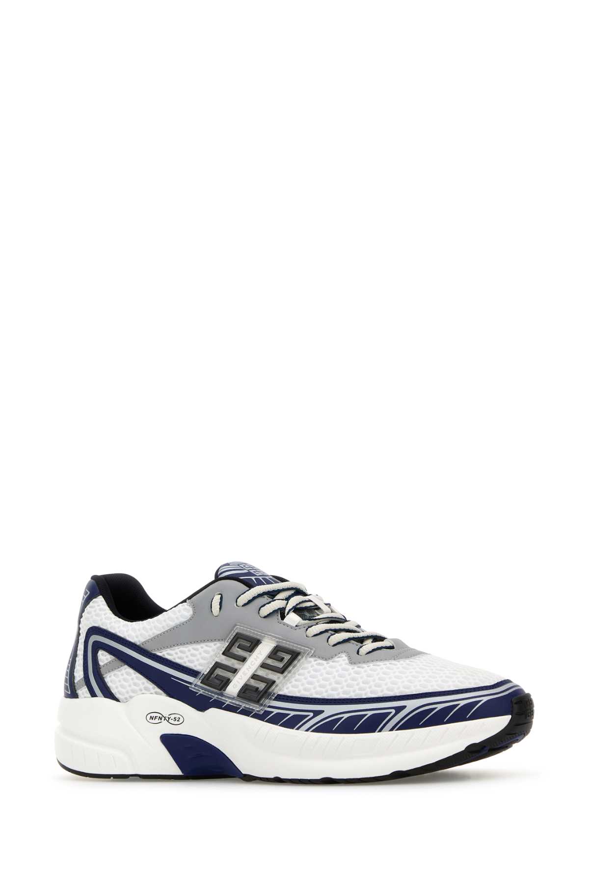 Shop Givenchy Multicolor Synthetic Leather And Mesh Nfnty-52 Sneakers In Navywhite