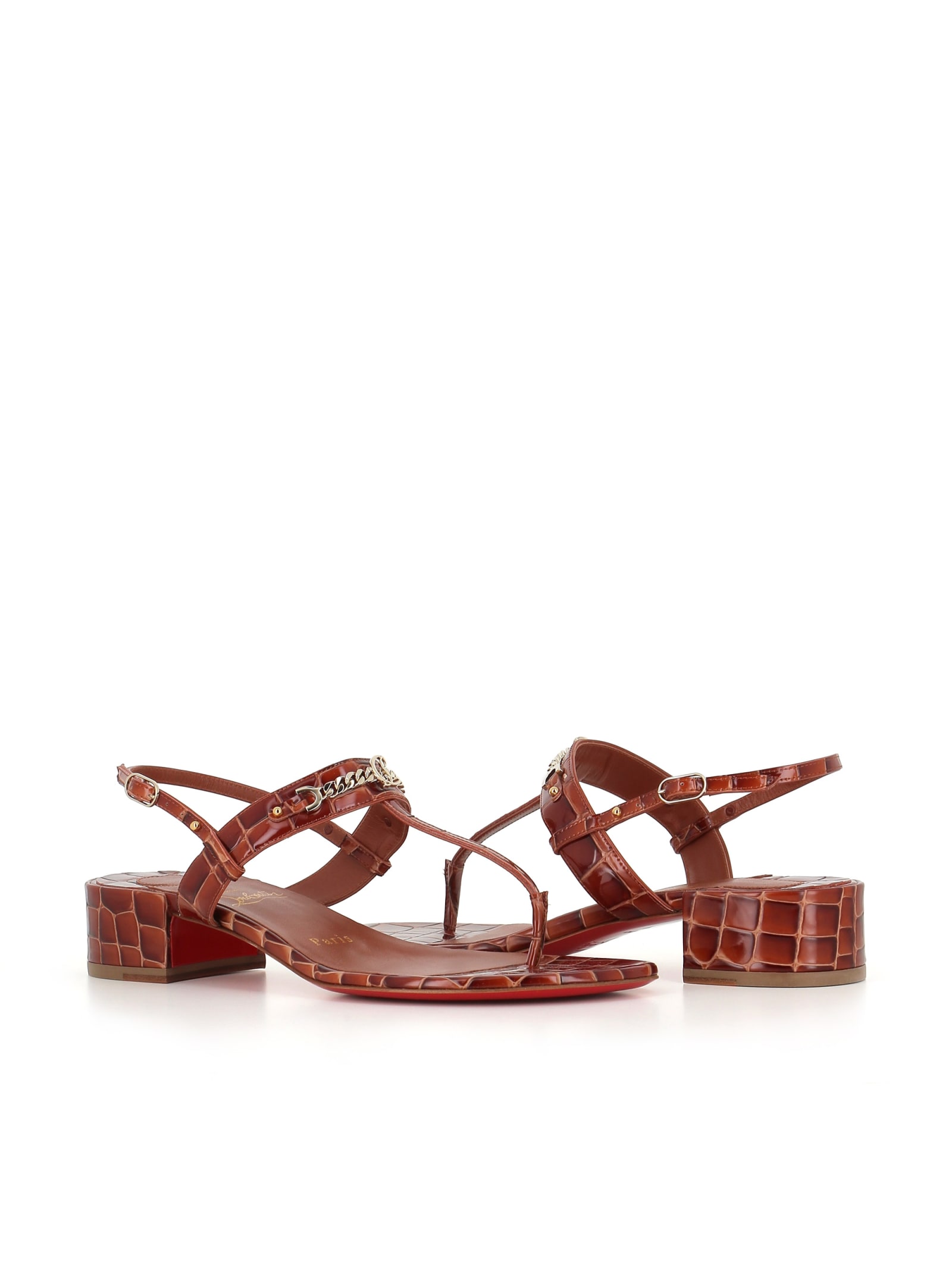 Shop Christian Louboutin Sandal Mj Thong 25 In Leather