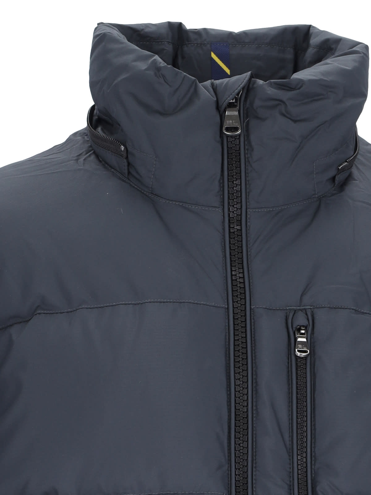 Shop Polo Ralph Lauren Logo Short Down Jacket In Blue