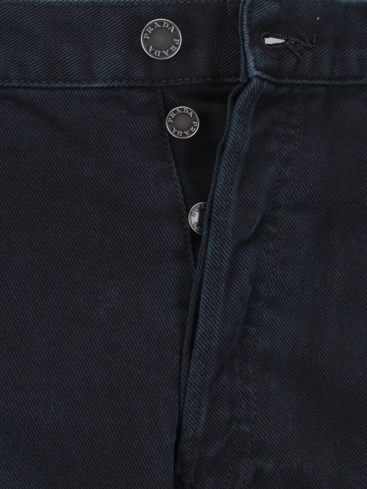 Prada Trousers Straight Belt Loops In Blue