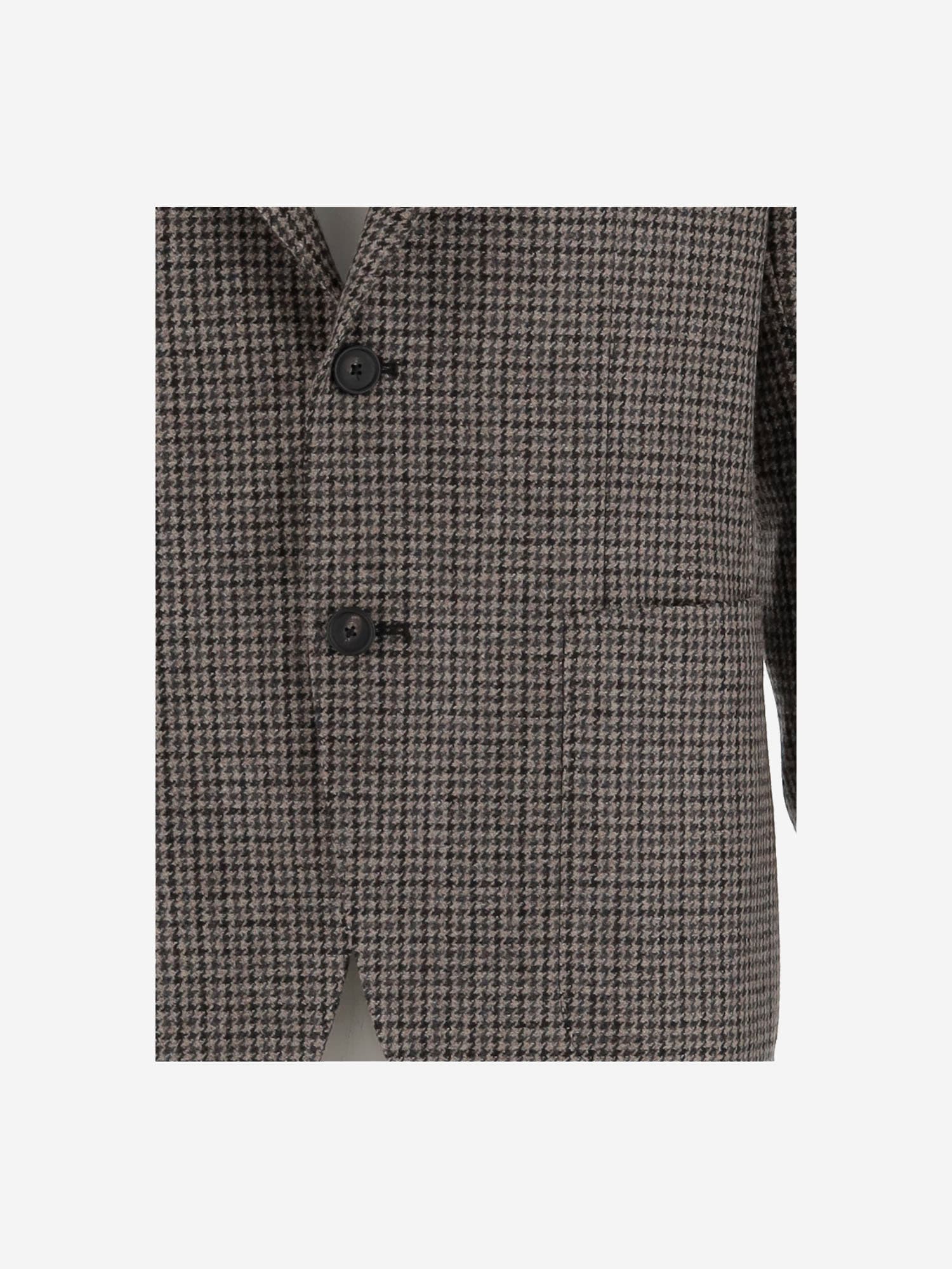 Tagliatore Houndstooth Patterned Single-breasted Blazer In Gray
