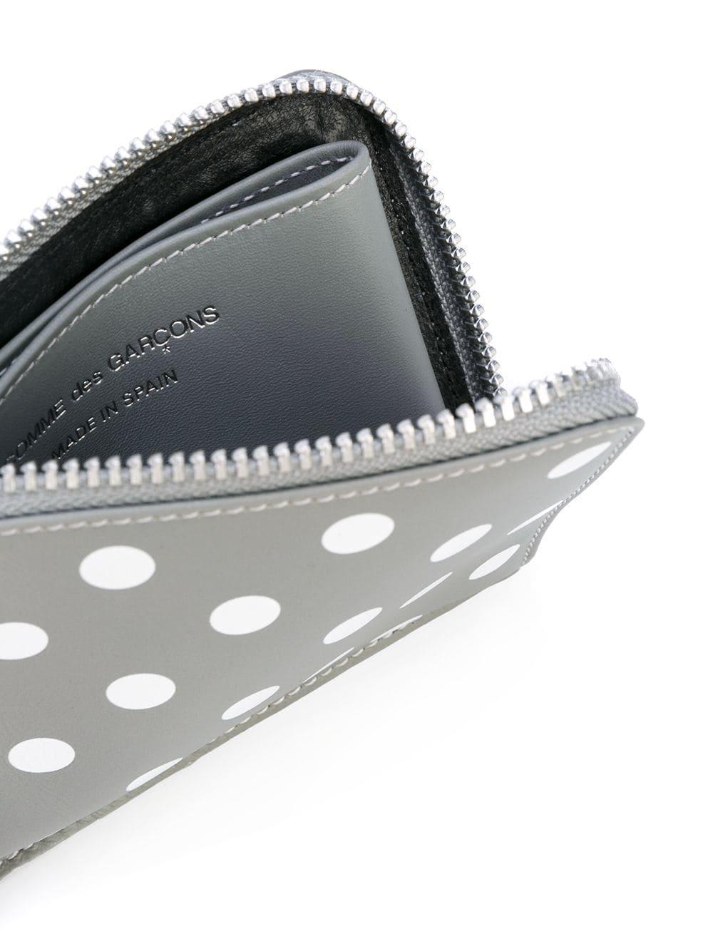 Comme Des Garçons Polka Dot Wallet In Grey Grey