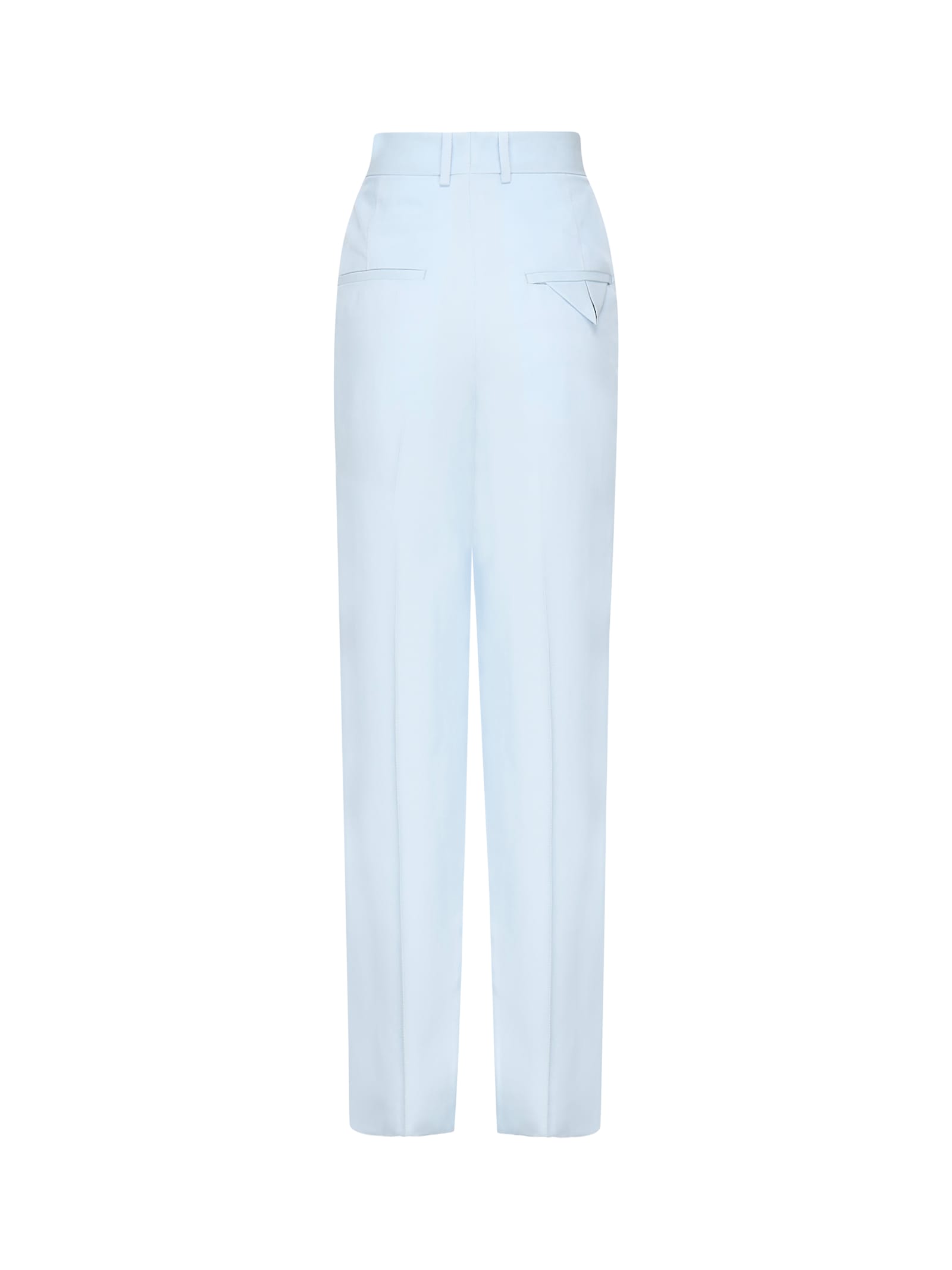 Bottega Veneta Silk And Viscose Twill Trousers In Blue