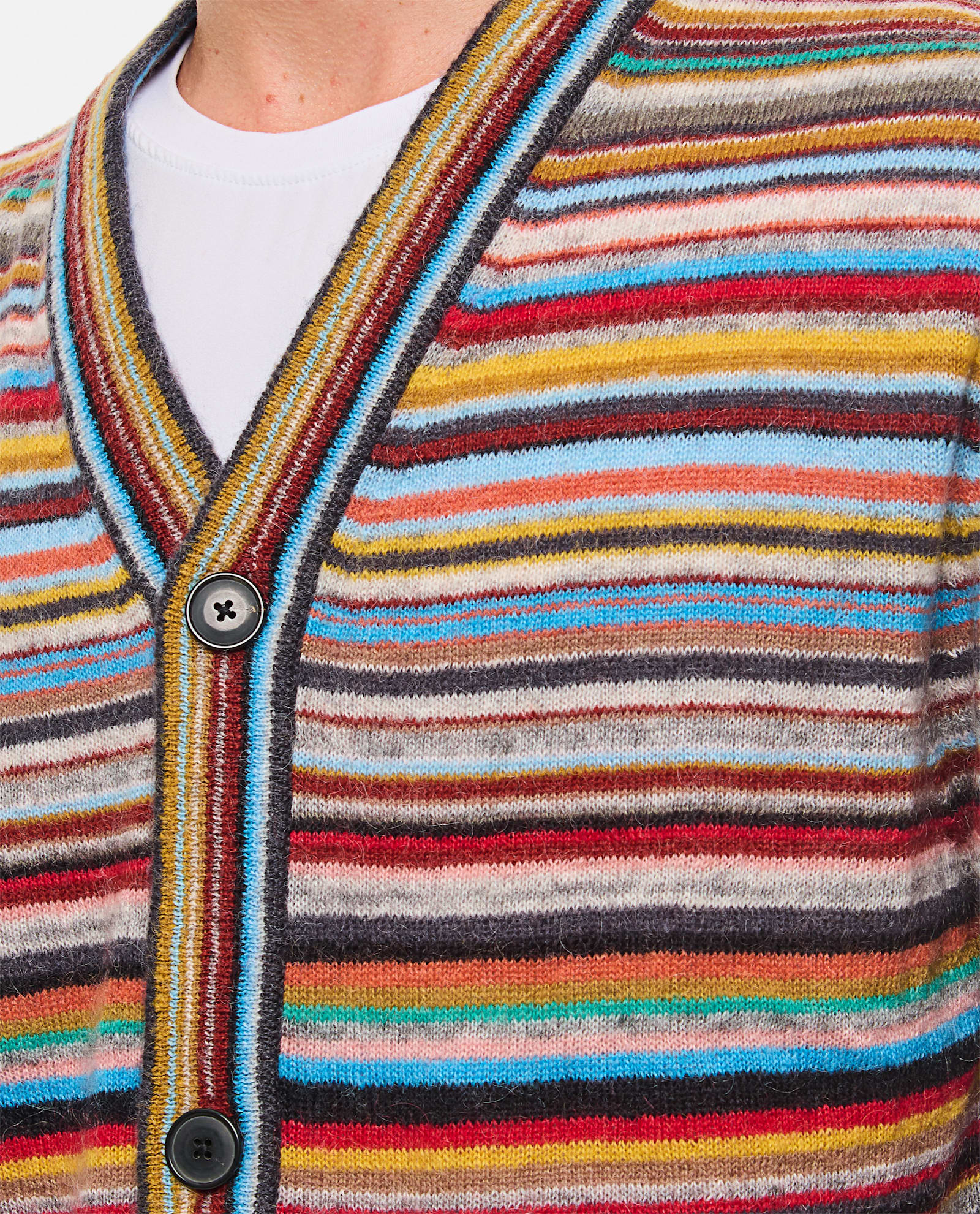 Shop Paul Smith Mens Cardigan Button Thru In Multicolour