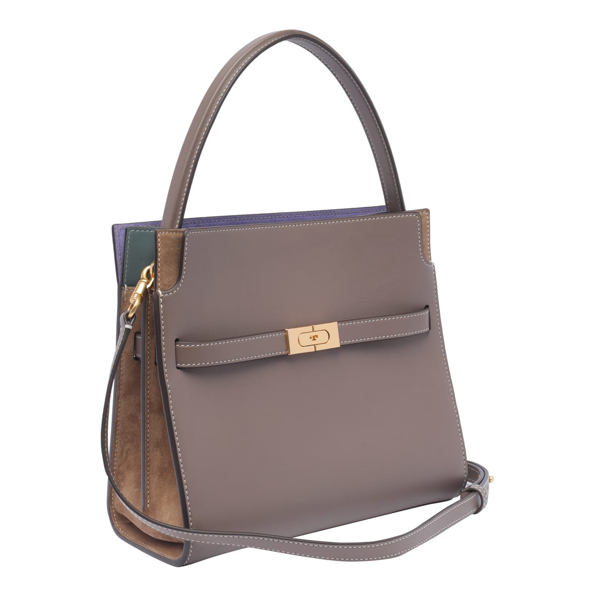 Shop Tory Burch Small Lee Radziwill Shoulder Bag In Grey