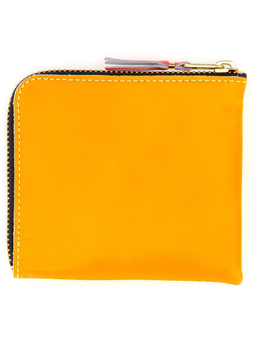 Shop Comme Des Garçons Leather Wallet In Yellow