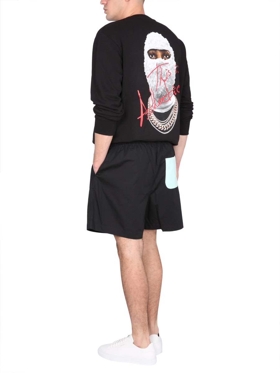 Ih Nom Uh Nit Crewneck Sweatshirt With Big Back Print In Black