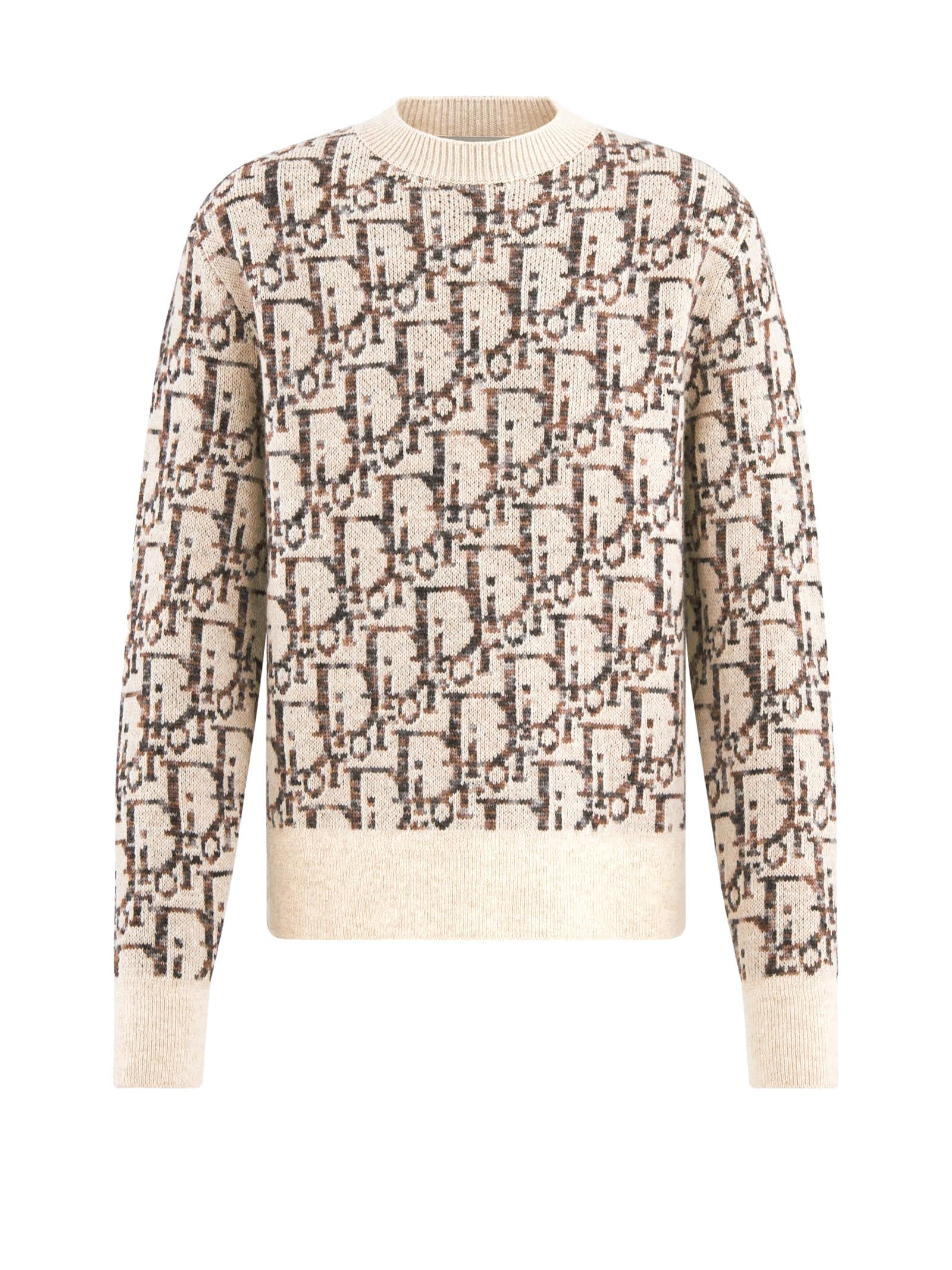 Shop Dior Sweater In Beige