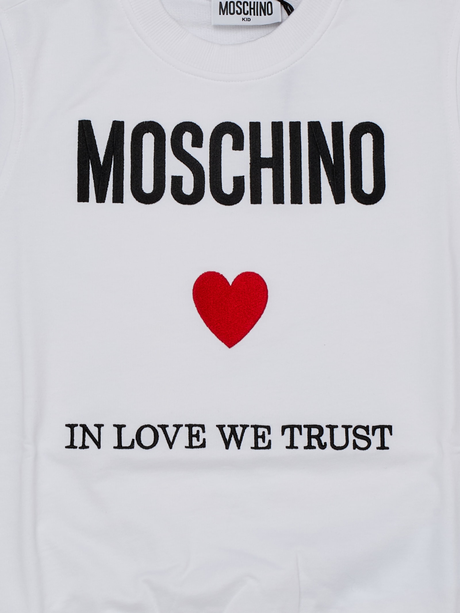 Shop Moschino Knitwear Coat In Bianco Ottico