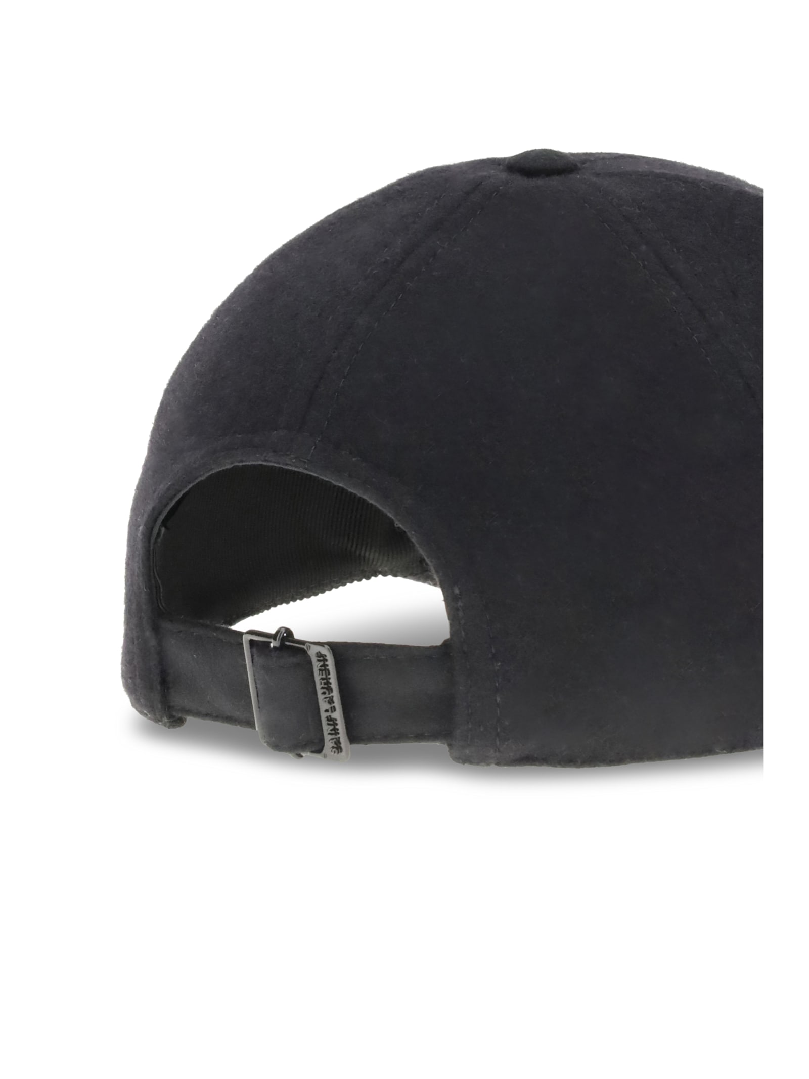 Saint Laurent Wool Baseball Cap In Black