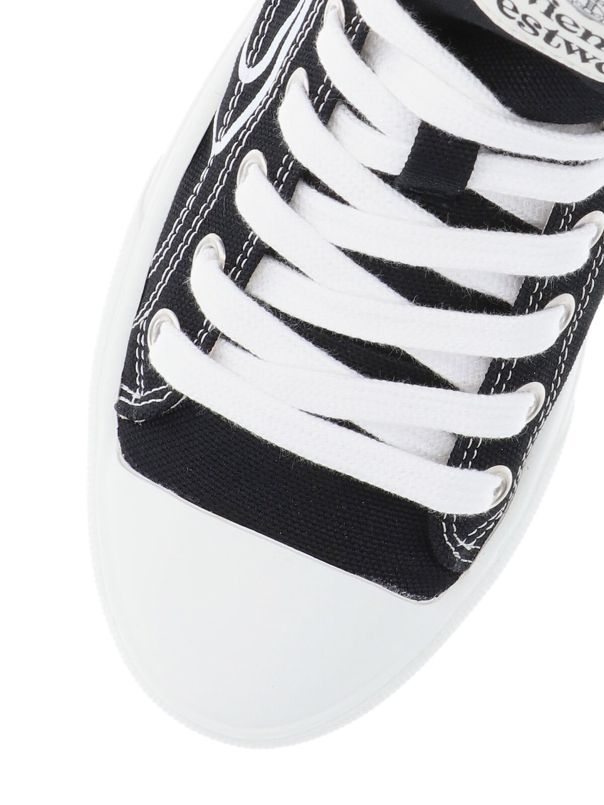 Vivienne Westwood Black Plimsoll High Top Canvas Sneakers In Black