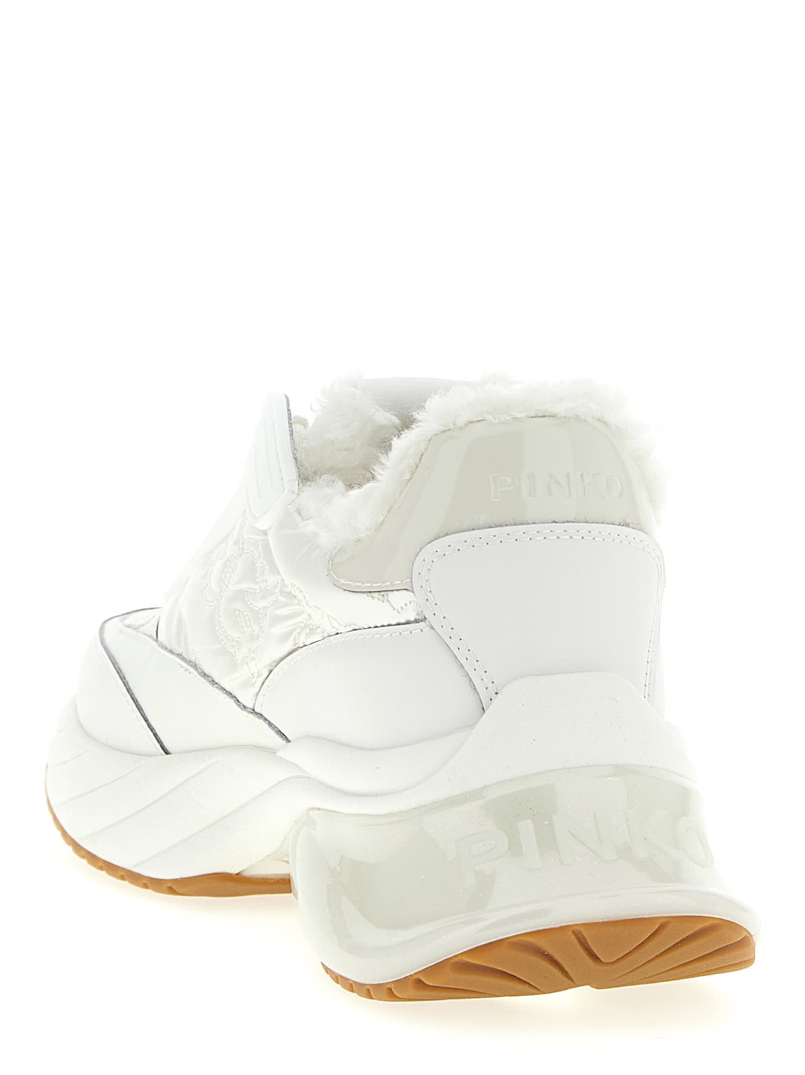 Pinko Ariel 19 Platform Sneakers In White