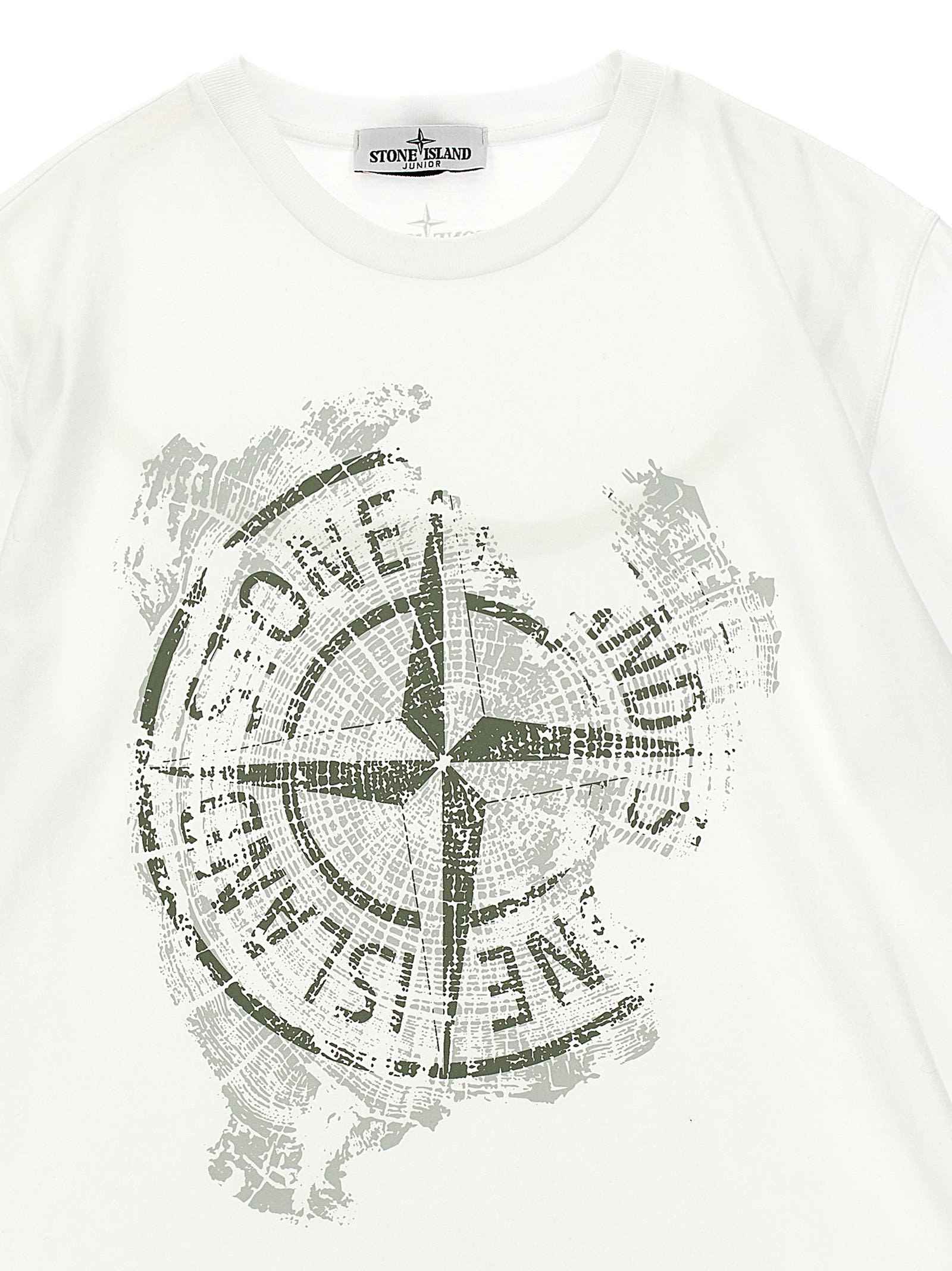 Stone Island Compass-print T-shirt In White