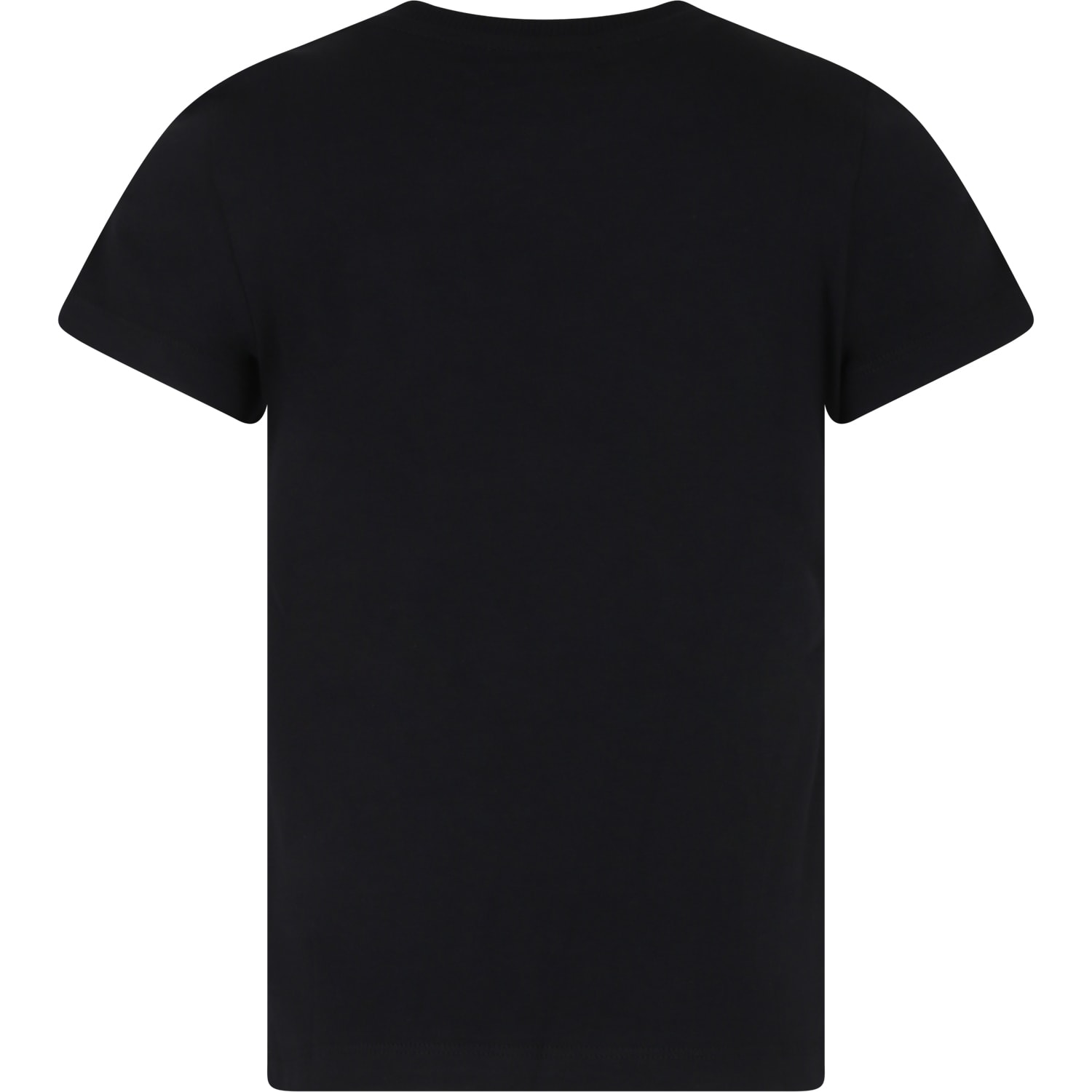 Shop Moschino Black T-shirt For Kids With Logo