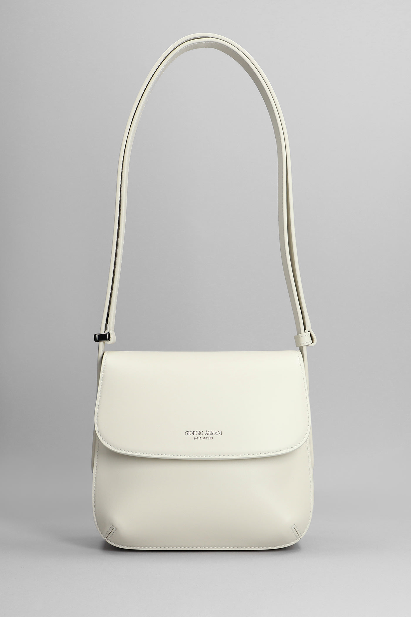 Giorgio Armani Shoulder Bag In White Leather