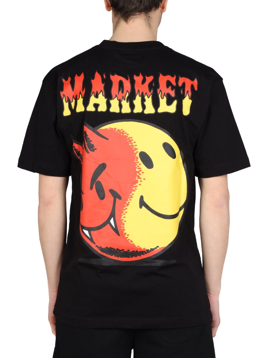 Shop Market Smiley God And Devil T-shirt In Black