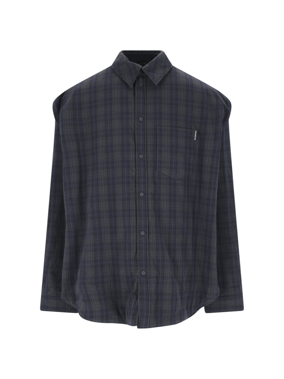 Shop Balenciaga Shirt With Removable Sleeves In Grey
