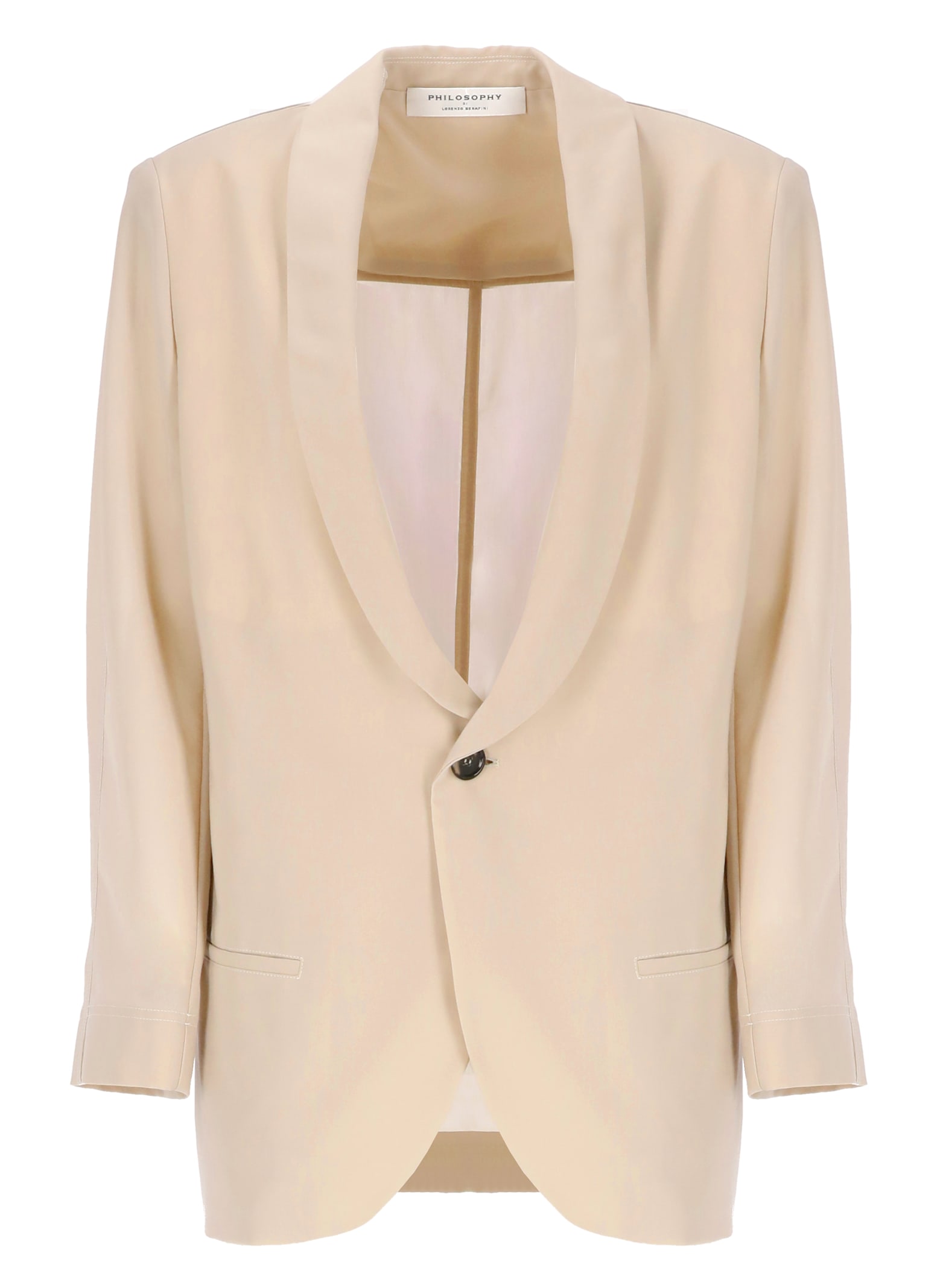 Philosophy Di Lorenzo Serafini Beige Cotton Blend Blazer In Neutral
