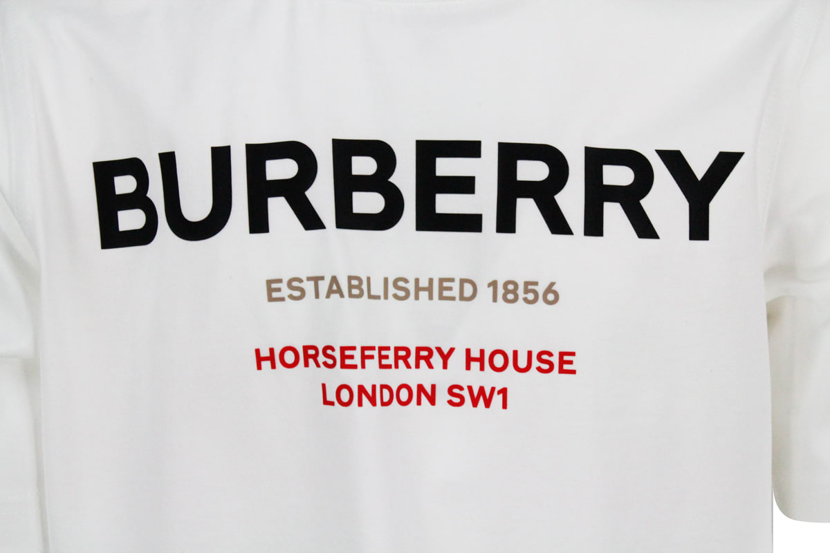 Shop Burberry Short-sleeved Crew-neck T-shirt With Logo Lettering In White
