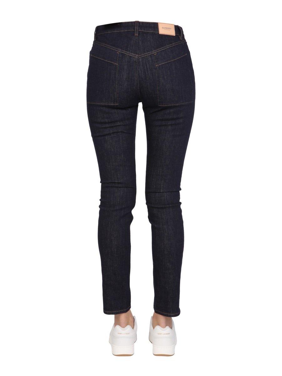 Shop Burberry Mid-rise Slim Fit Jeans In Blue