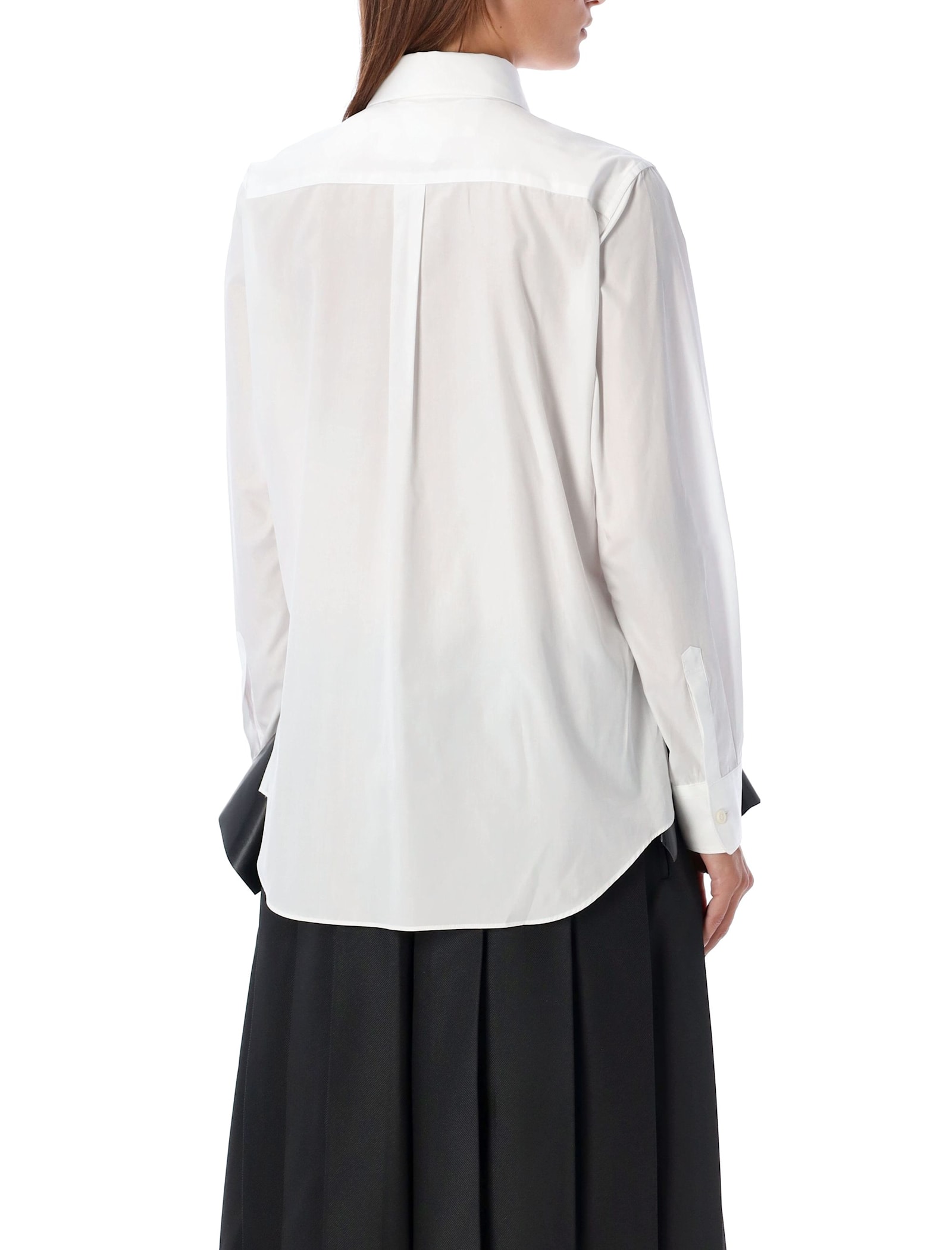 Shop Comme Des Garçons Ruffled Popeline Shirt In White X Black