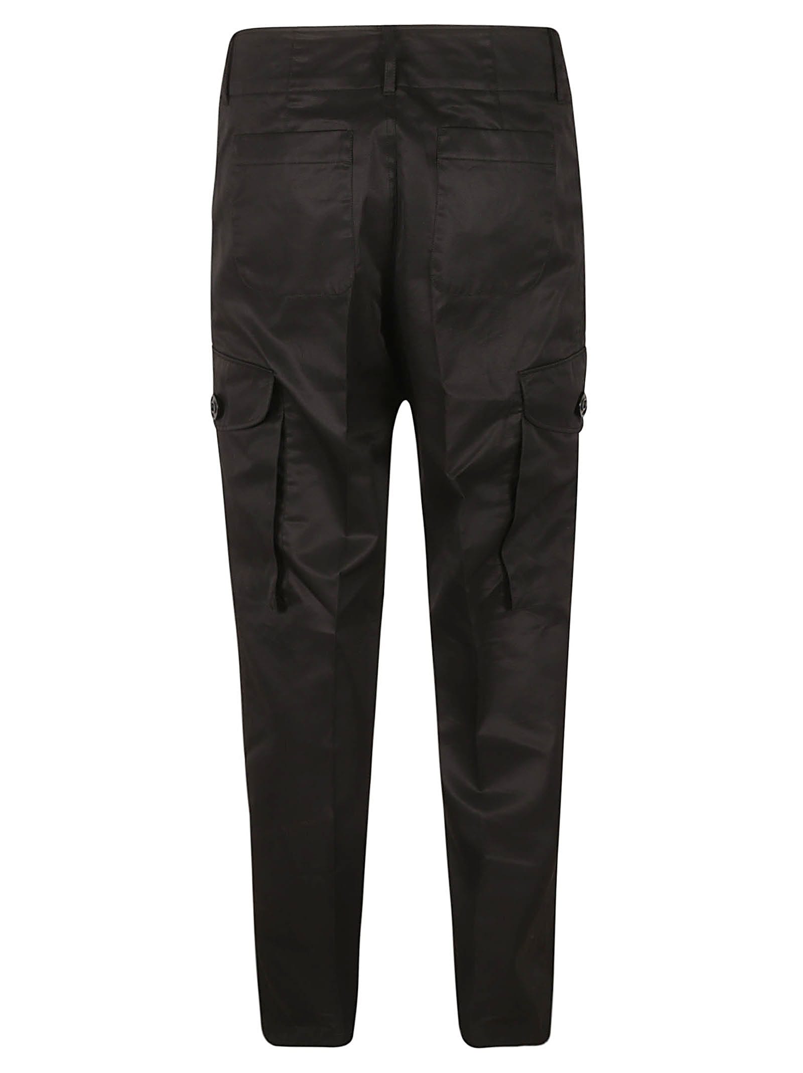 Shop Alexander Mcqueen Regular Fit Plain Cargo Pants In Black