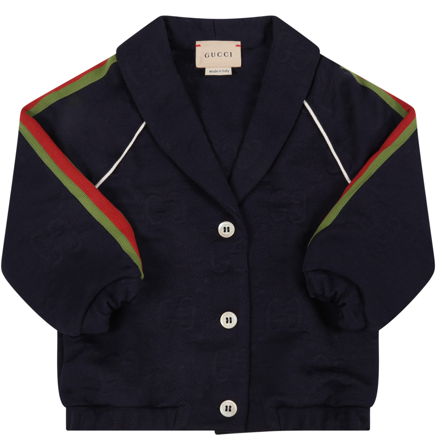 Gucci Blue Jacket For Baby Boy With Double Gg