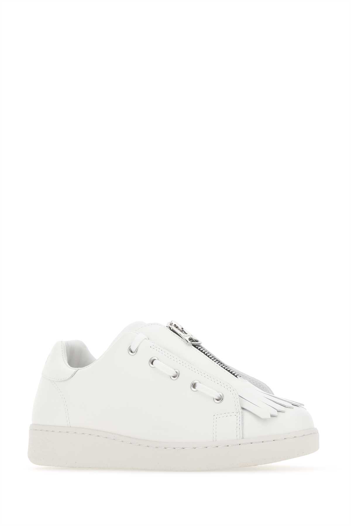 Shop Apc White Leather Julietta Sneakers