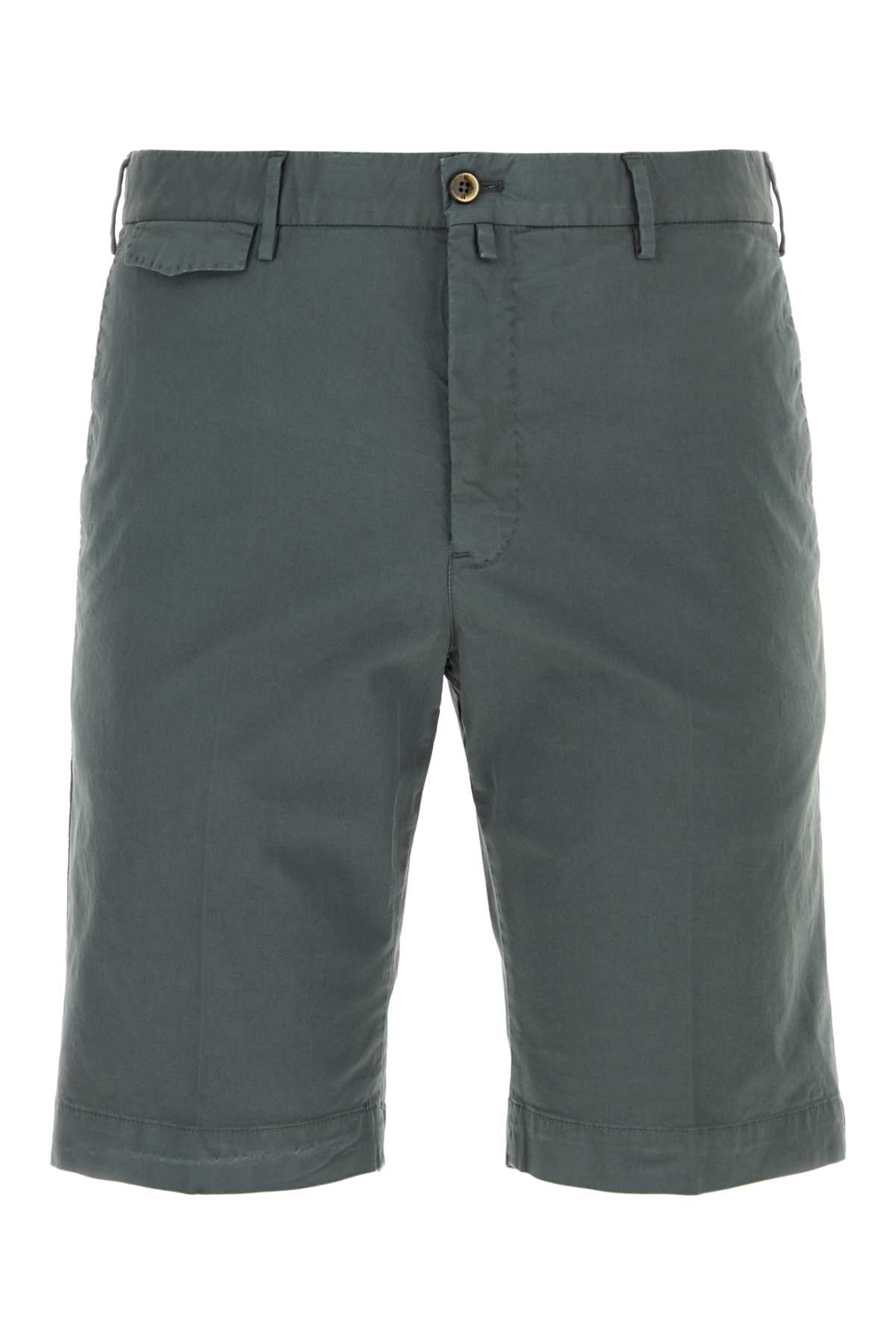 Grey Stretch Cotton Bermuda Shorts