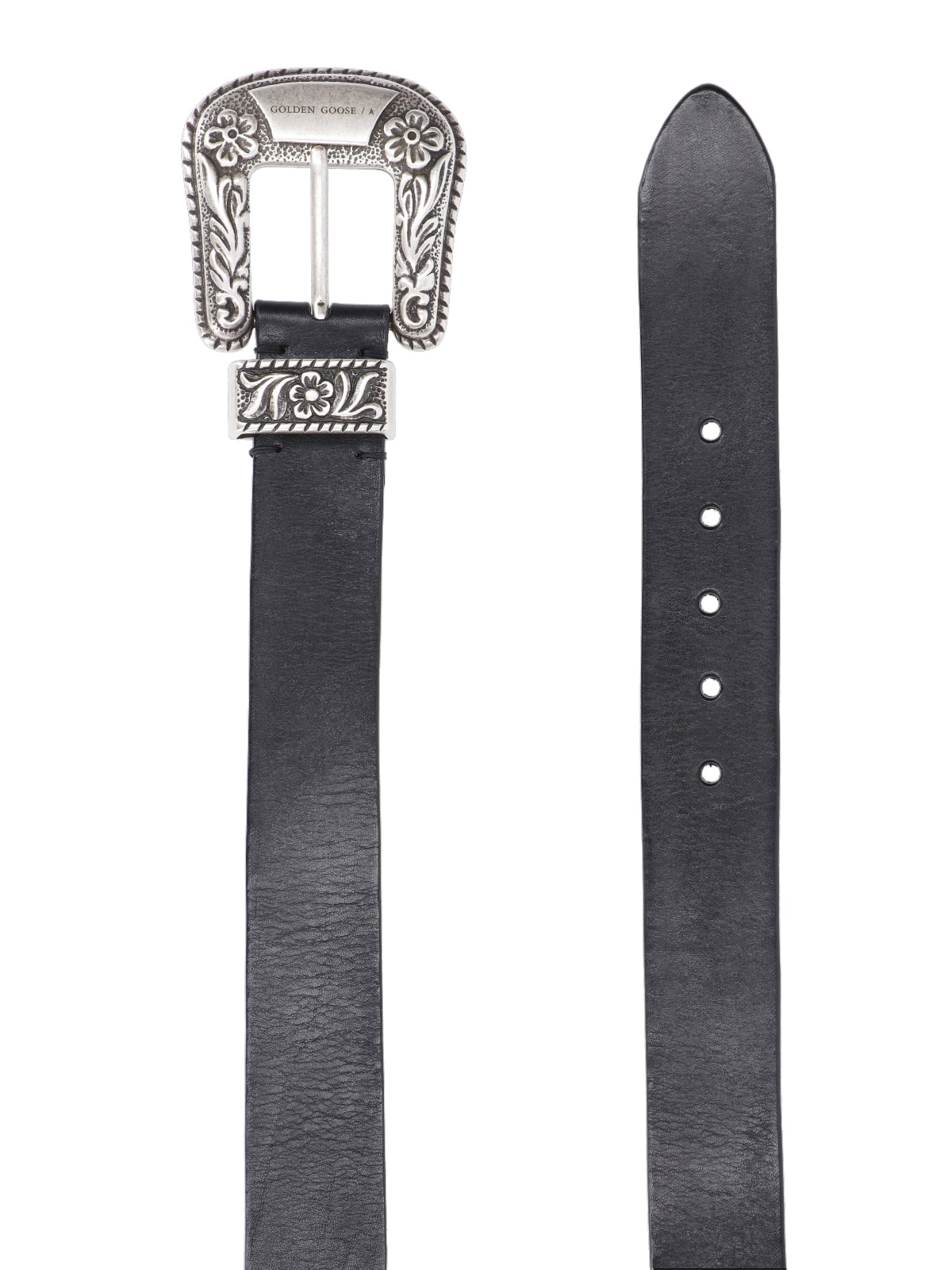 Shop Golden Goose Western Belt In Black