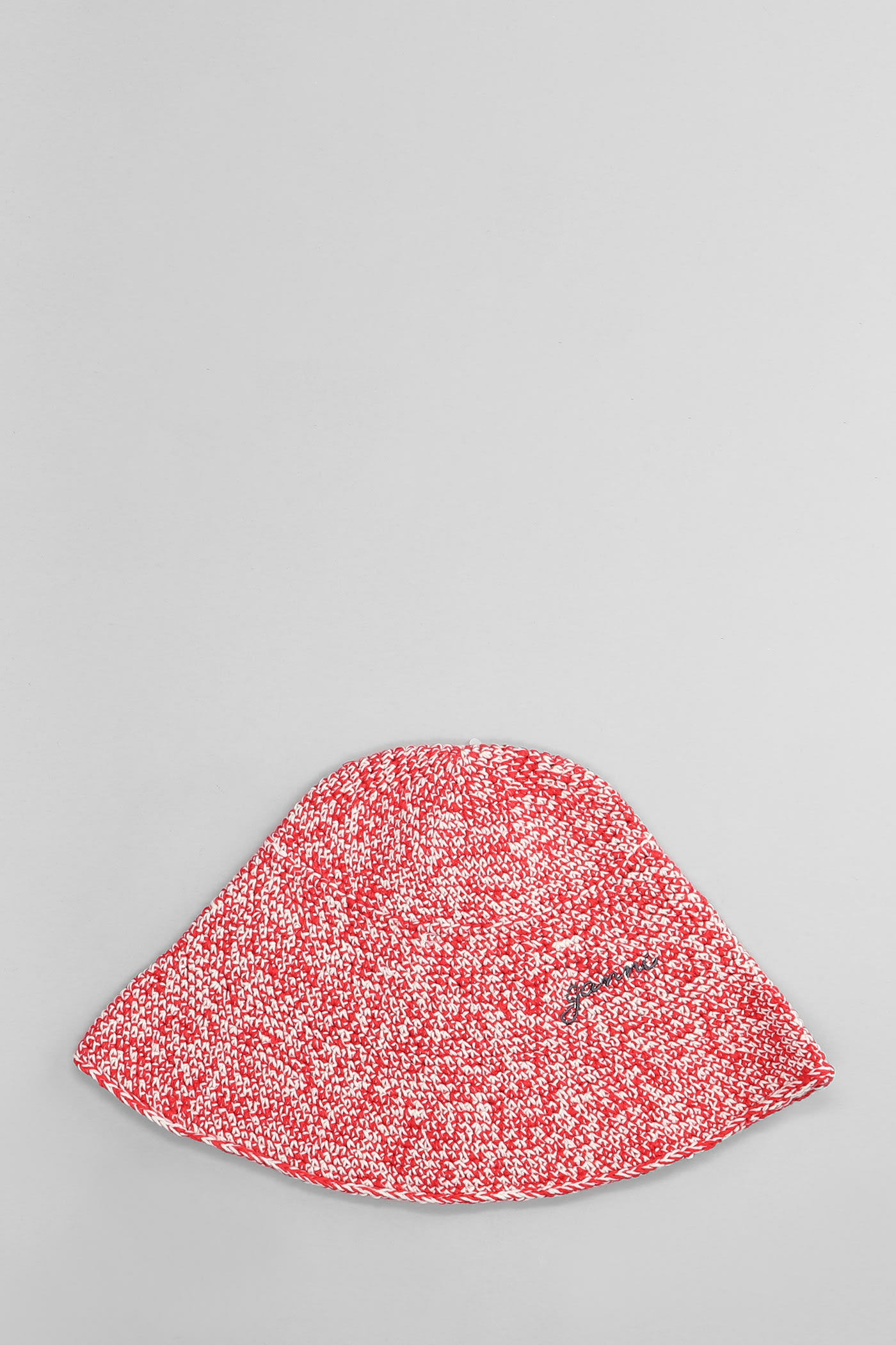 Shop Ganni Hats In Red Cotton