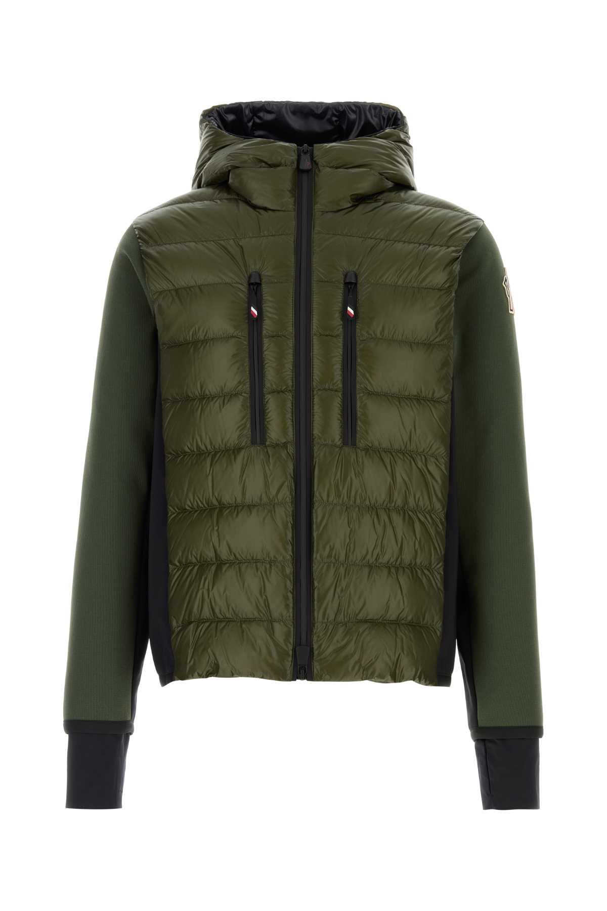 MONCLER ARMY GREEN STRETCH POLYESTER BLEND JACKET 