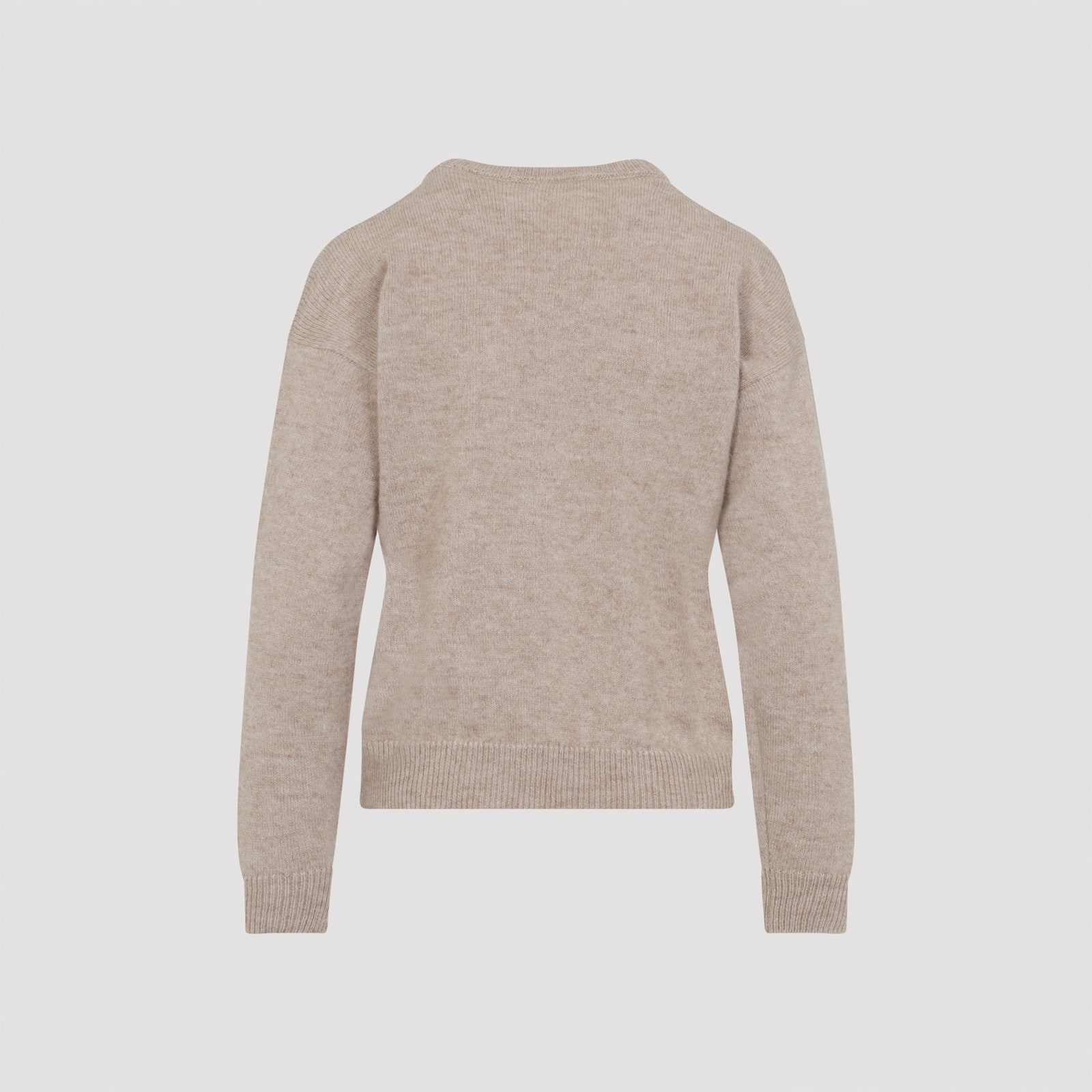 Peserico Argyle Knit Sweater With Sparkling Embellishments In Gray