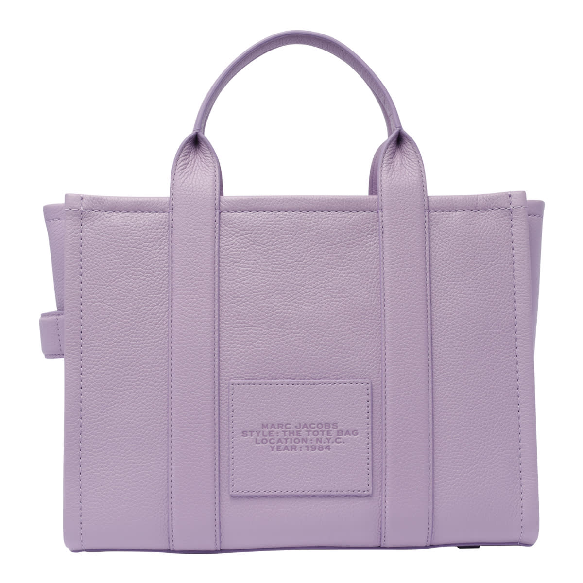 Shop Marc Jacobs The Leather Medium Tote In Purple