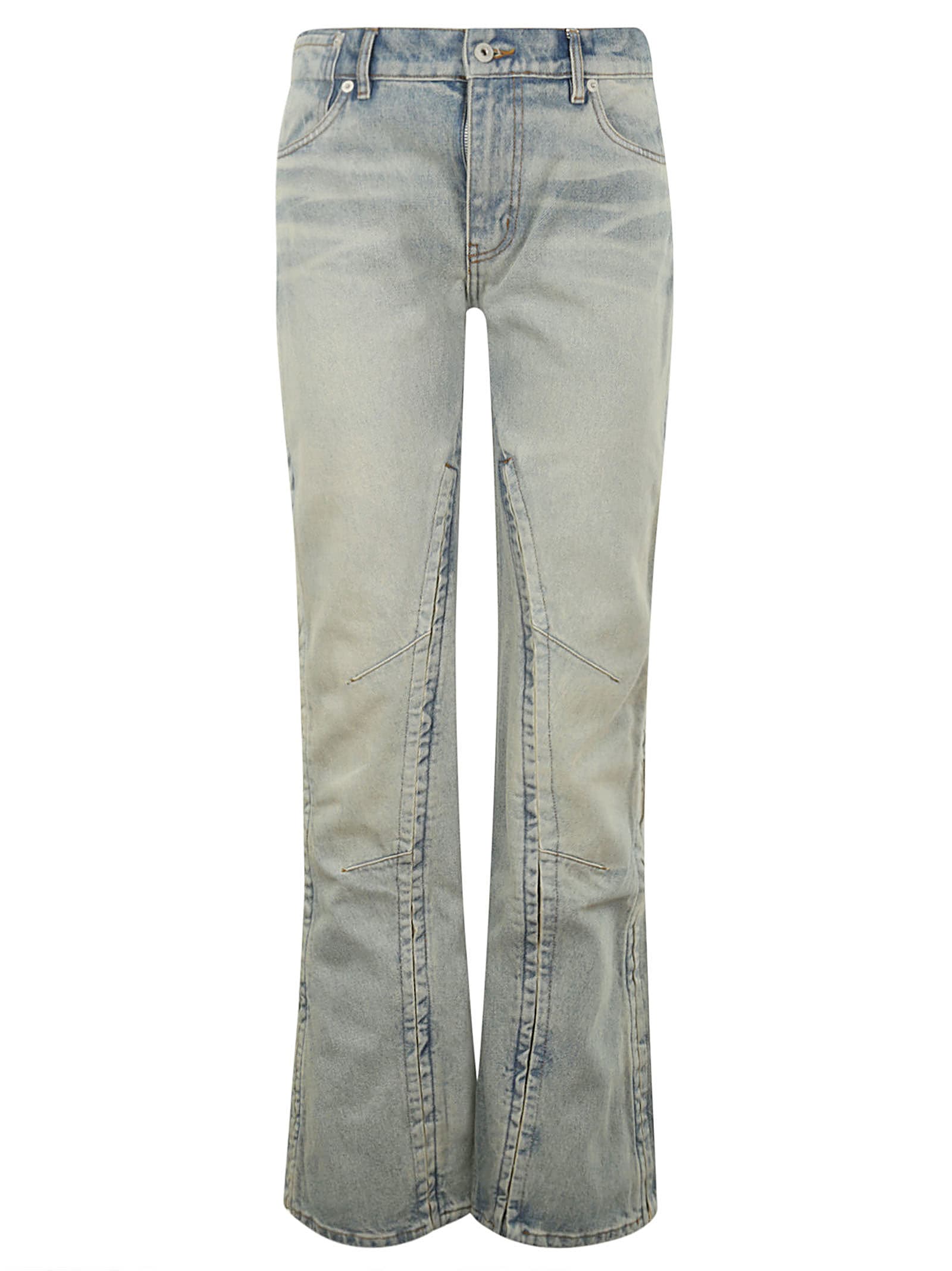 Y/project Hook And Eye Slim Jeans In Lightsandblue
