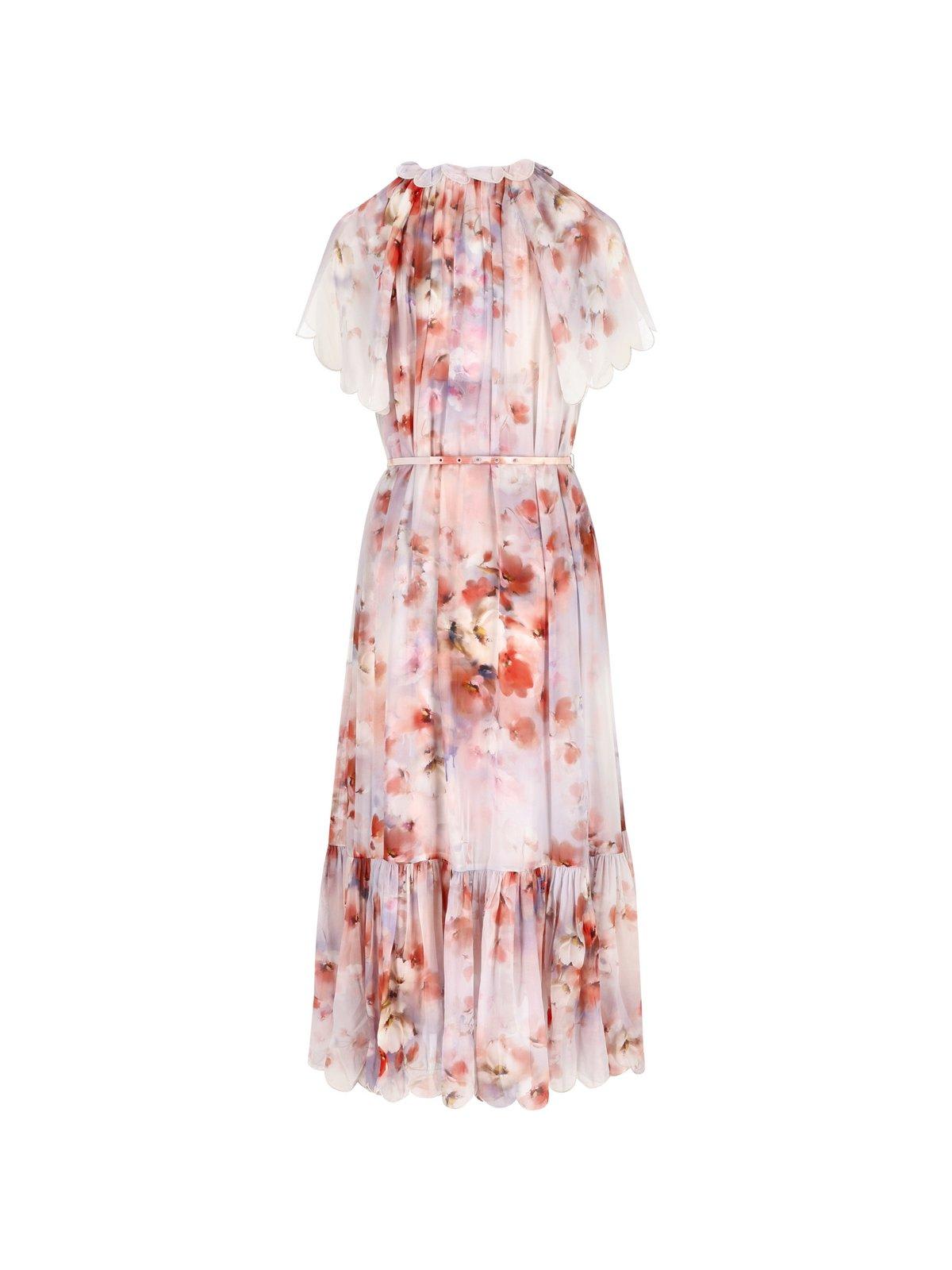 Zimmermann Flutter Midi Dress Crush In Red