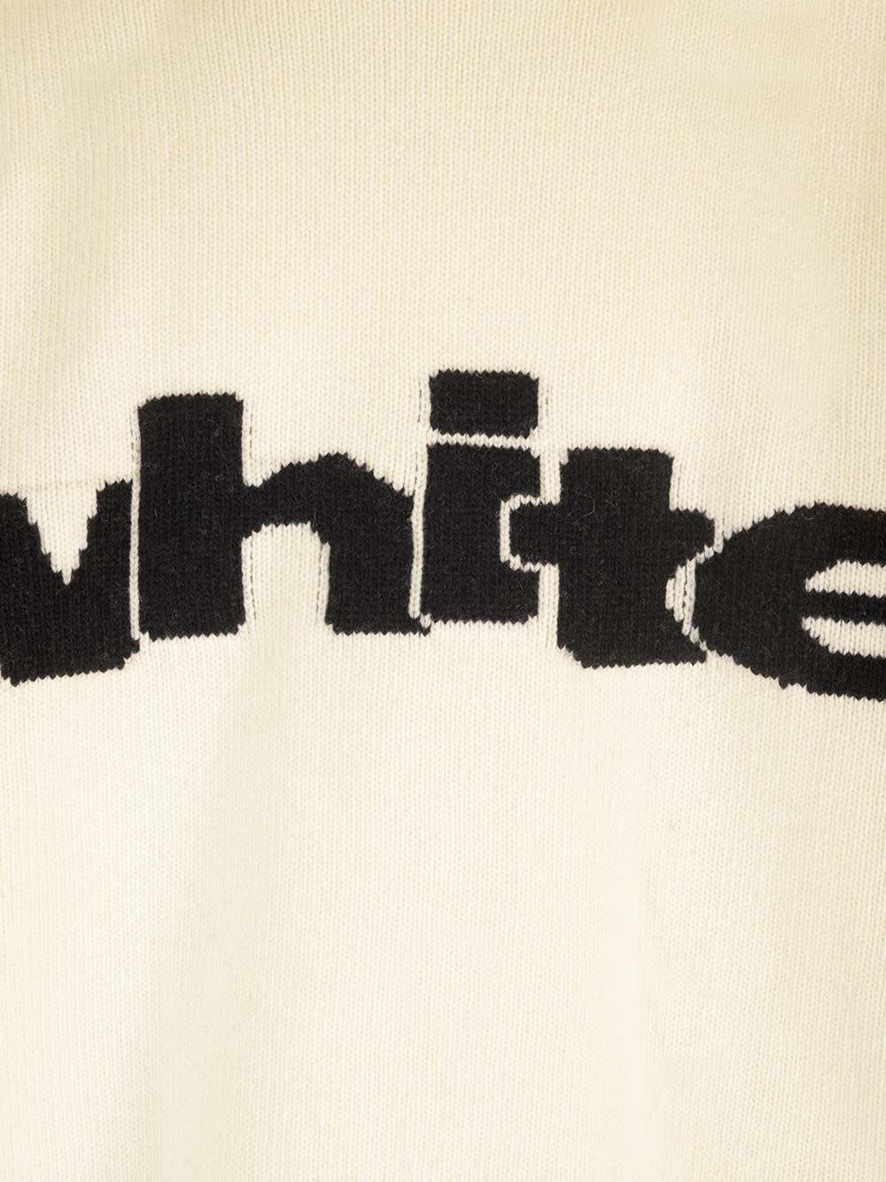 Shop Off-white Wool Knit Sweater In Beige