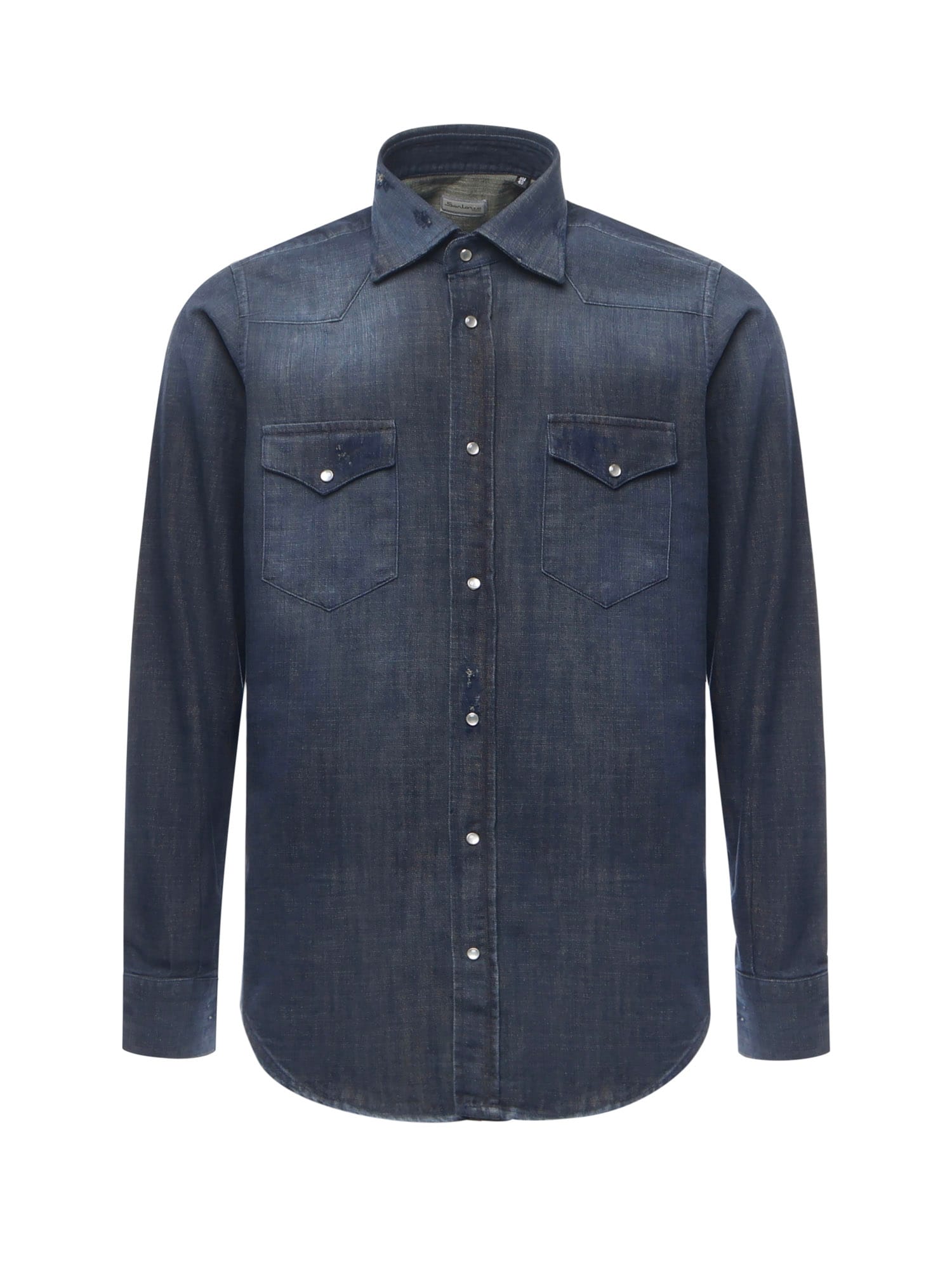 Sartorio Napoli Texas Cotton Denim Shirt In Blue