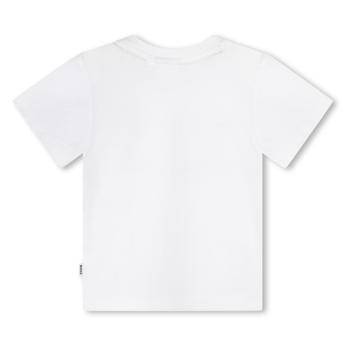 Shop Hugo Boss T-shirt With Embroidery In White