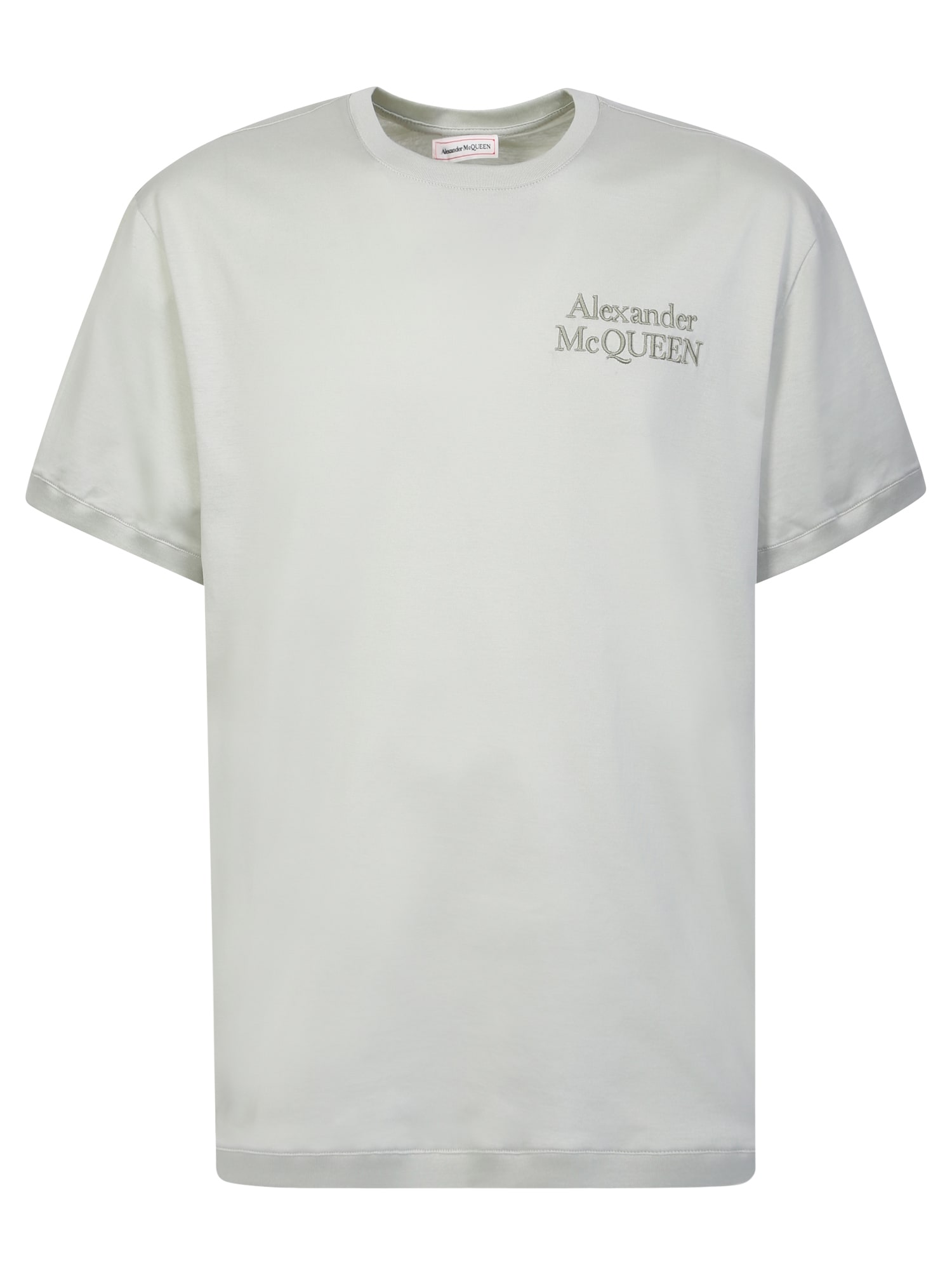 Shop Alexander Mcqueen T-shirt With Embroidered Logo In White