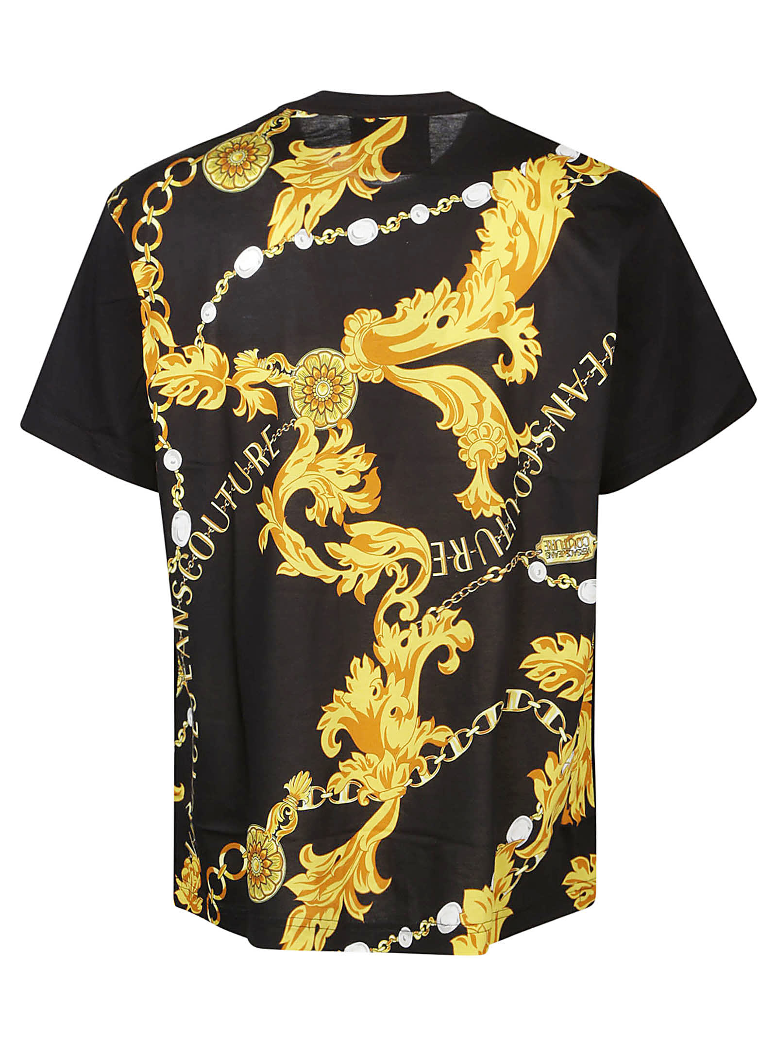 Shop Versace Jeans Couture Pocket T-shirt In Black/gold